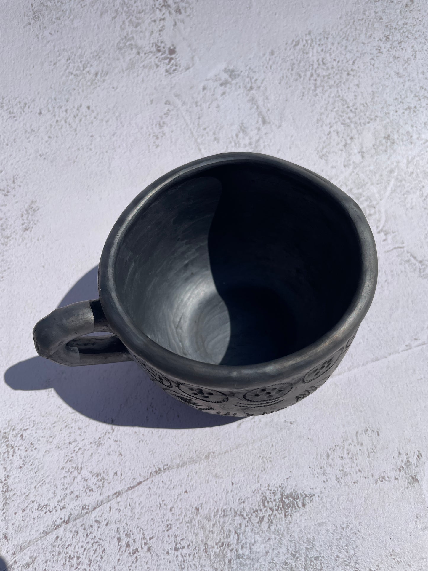 Oaxaca Black Clay Mugs Taza Con Plato Barro Negro Black Pottery