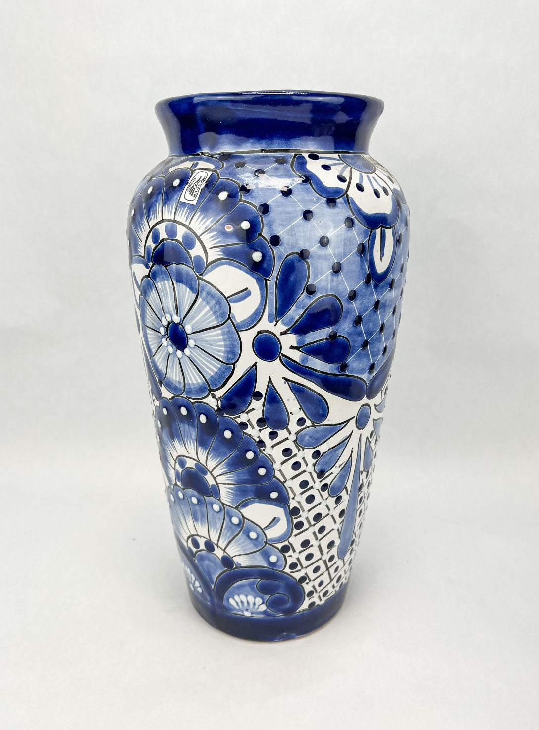 Talavera Flower Vase 15 Inch Large Flower Vase Mexican Vase Tall Flower Vase Centerpiece