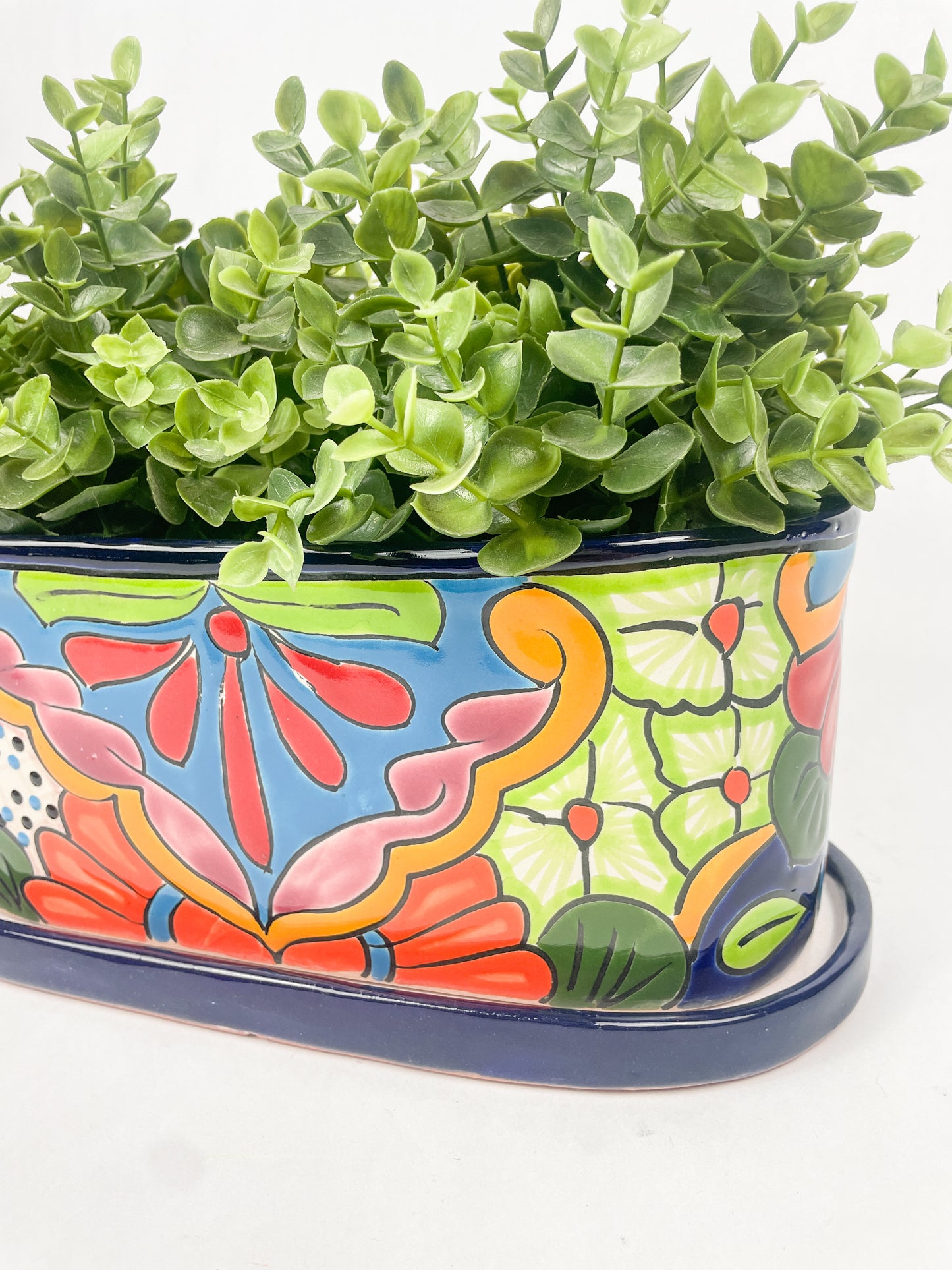 Mexican Talavera Oval Planter 9 1/2 Inches Talavera Pottery