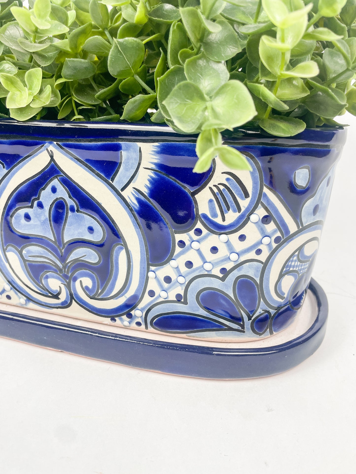 Mexican Talavera Oval Planter 9 1/2 Inches Talavera Pottery