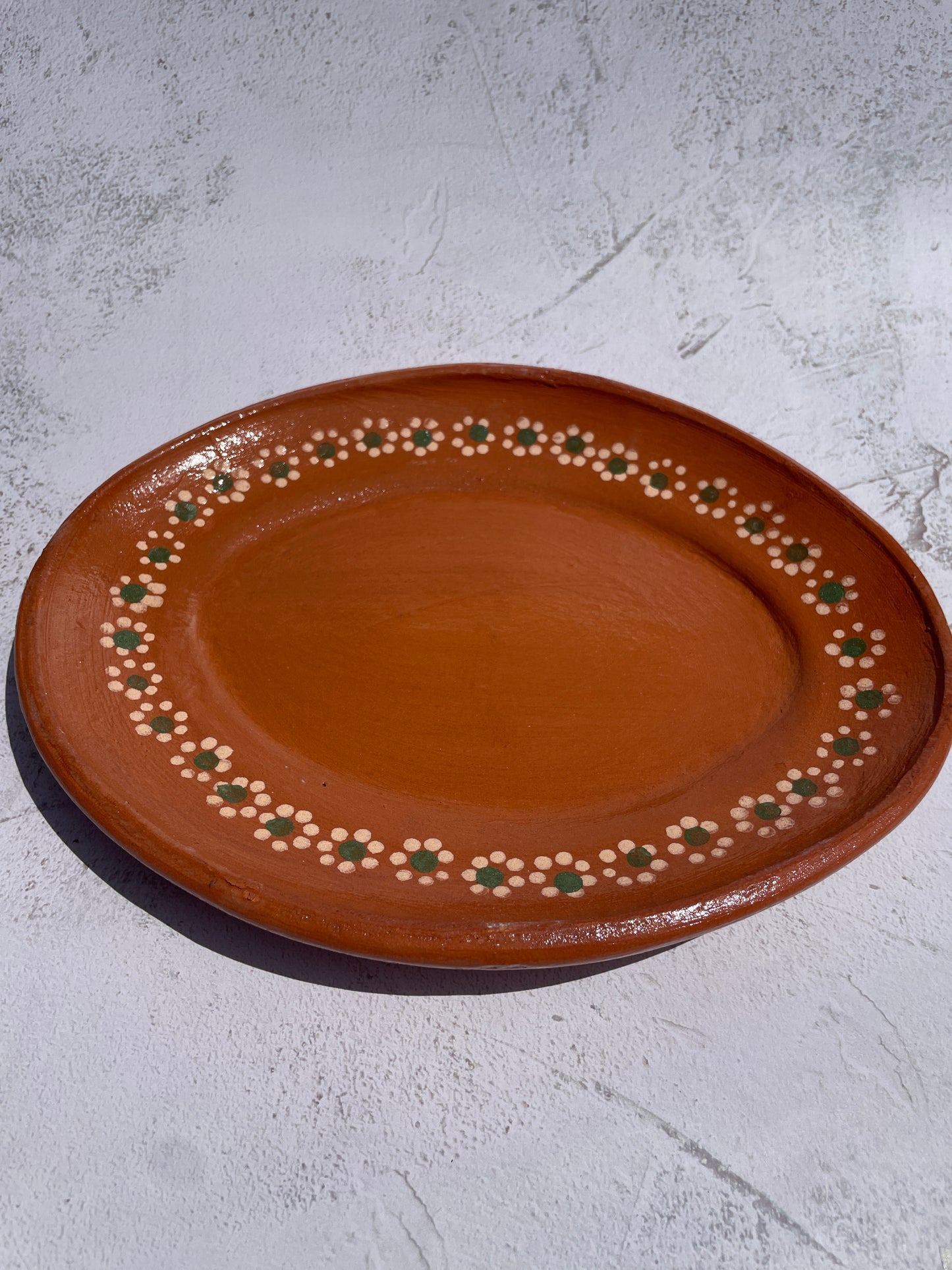 Mexican Clay Plates Oval Plates 11" Set of 4 Lead Free Mexican Plates Platos de Barro Ovalados