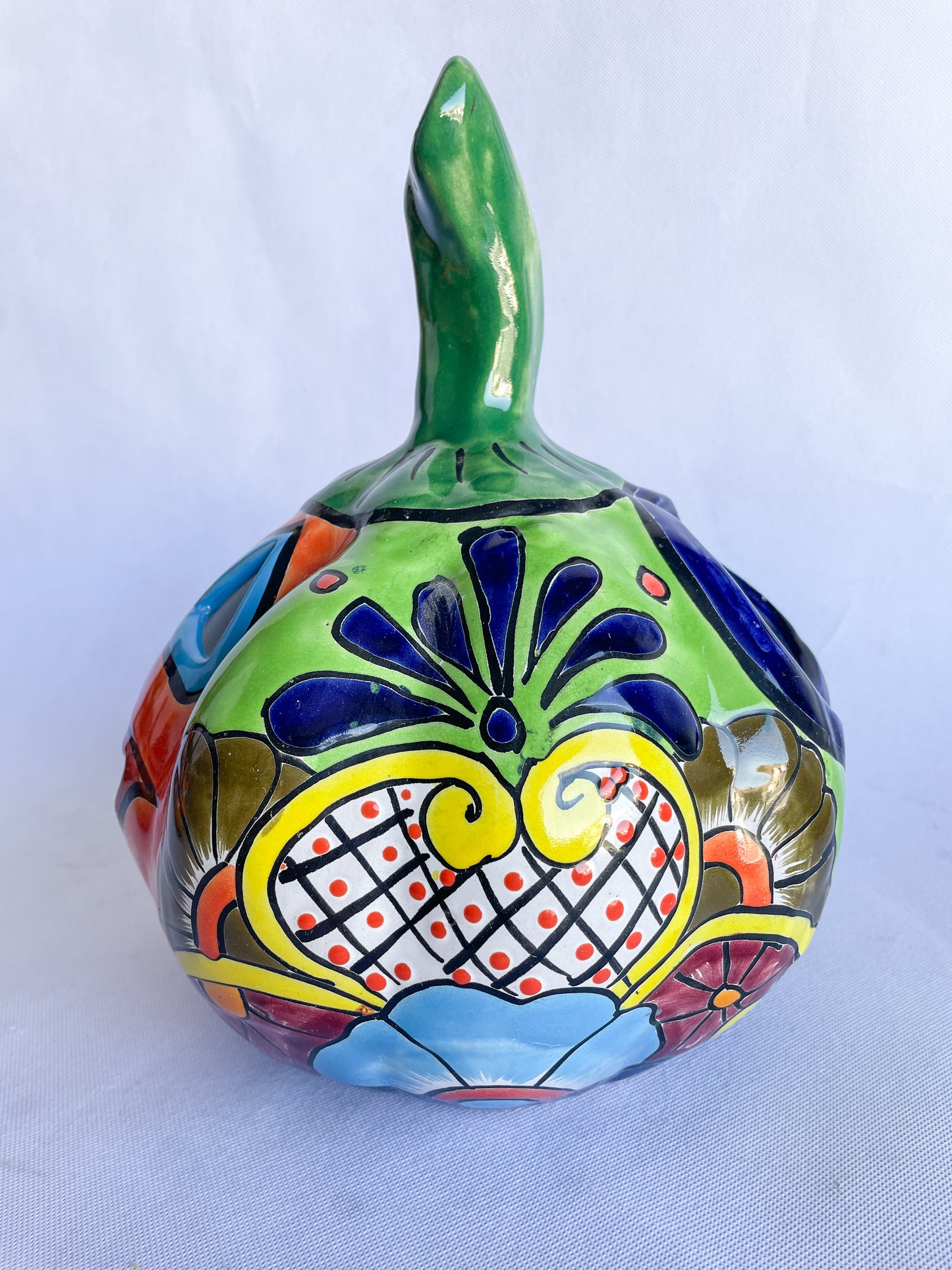 Mexican Pumpkin Talavera Pottery Pumpkin Candle Holder Pumpkin Colorful