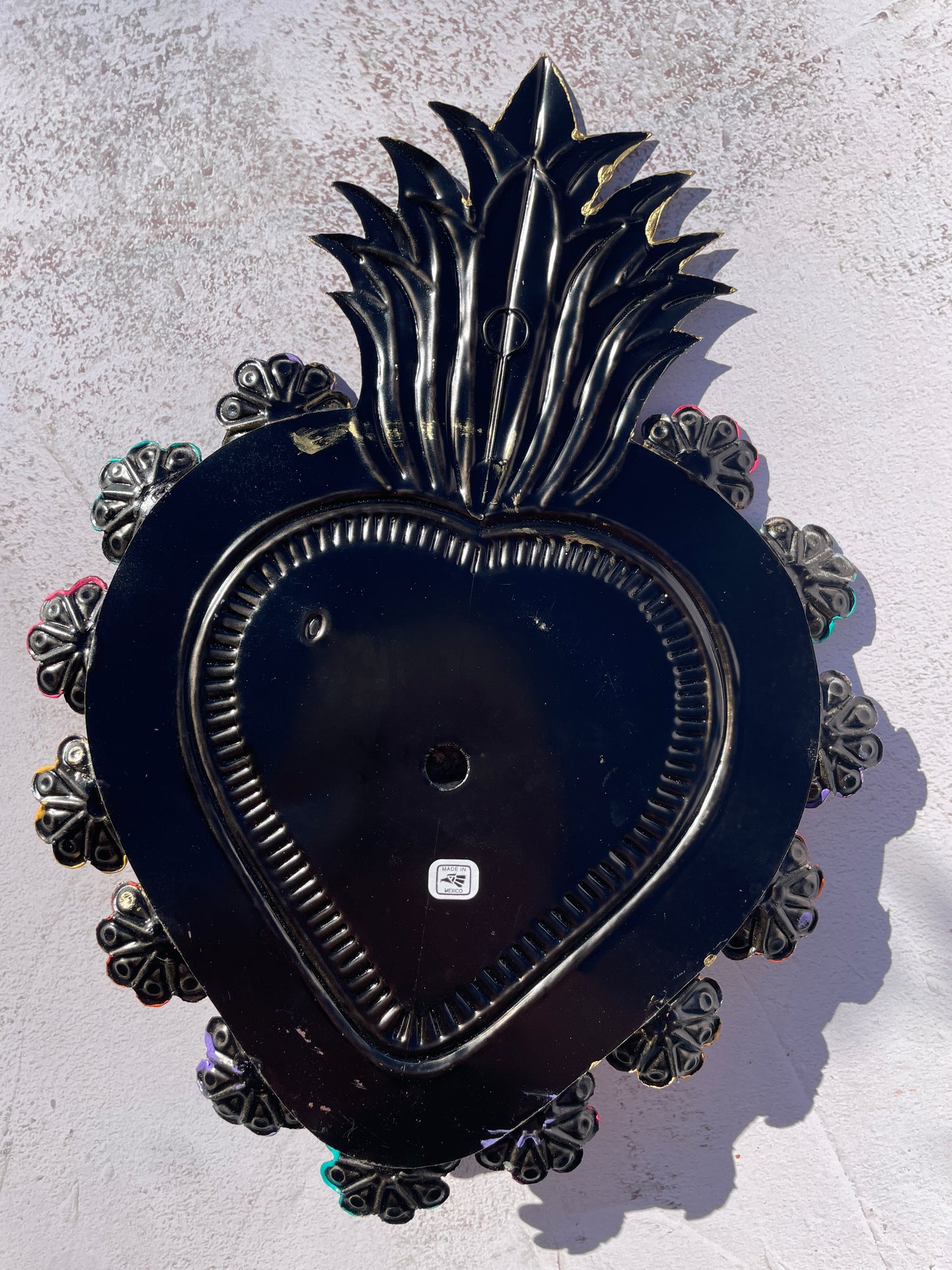 Mexican Hand Painted Tin Heart Corazon Hojalata Corazon de Hojalata Corazon Corazon