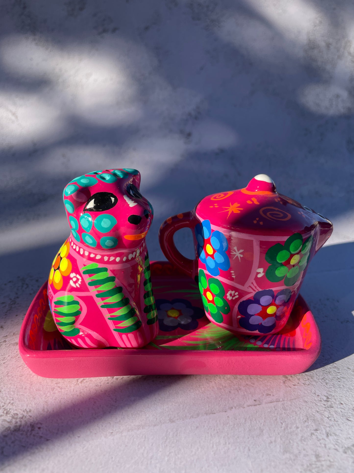 Jalisco Mexican Salt Pepper Shaker Saleros Juego de Saleros Hanpainted Shakers Set Unique Salt Pepper Shakers