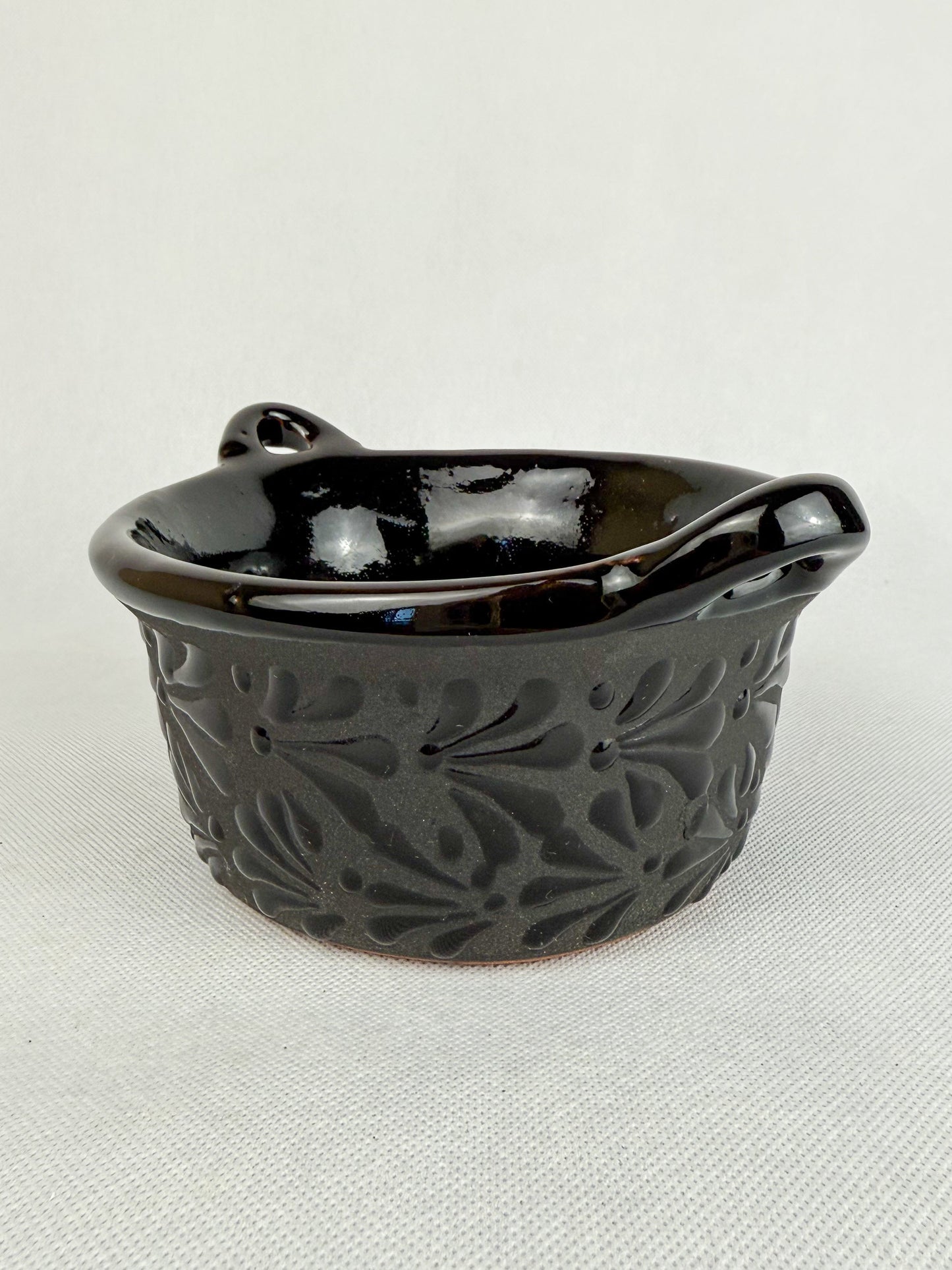 Talavera Style Black 3pc Kitchen Bundle - Engobe Negro Porta Cuchara y Salero