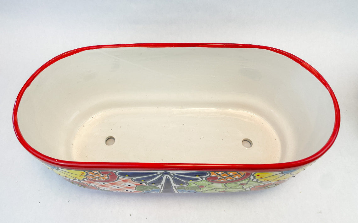 Talavera Oval Planter Large 19 Inches Maceta Ovalada Oval Planter Talavera pottery Mexican Flower Pot