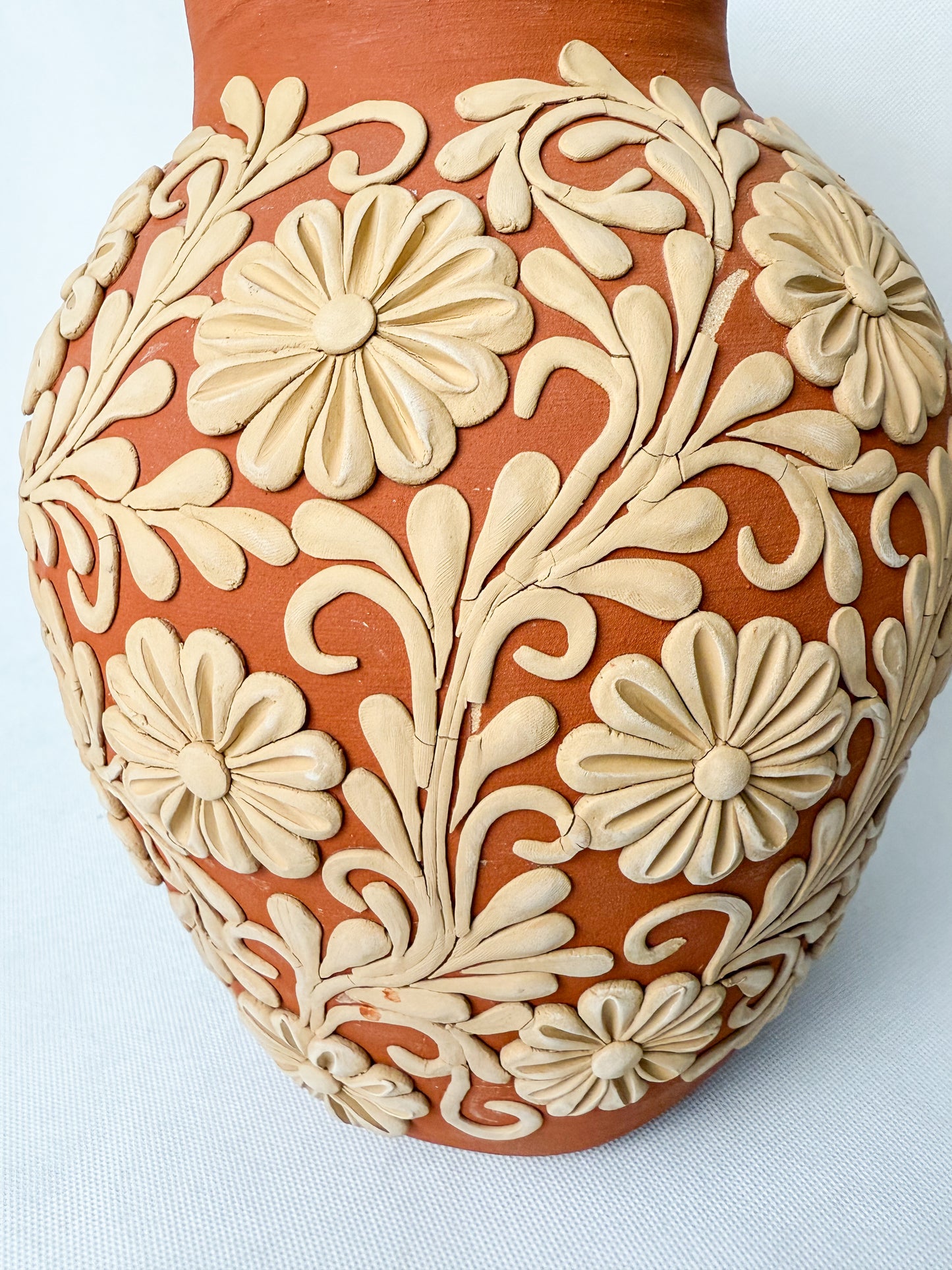 Gaytan Clay Vase DISCOUNTED Tall Mexican Flower Vase Mexican Barro Florero