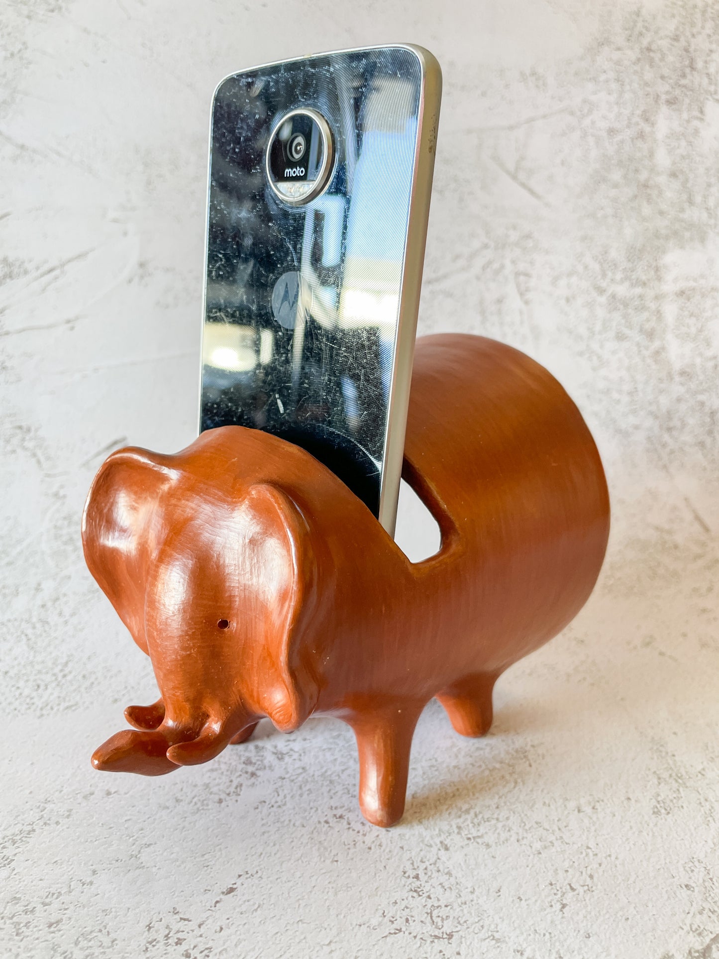 Oaxaca Pottery Red Clay Elephant Sound Amplifier Bocina de Barro Classic Amplifier Sounds Elephant Elefante