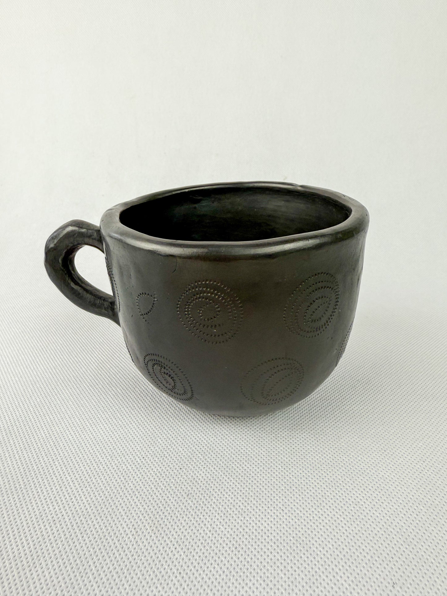 Oaxaca Black Clay Mugs Taza Con Plato Barro Negro Black Pottery