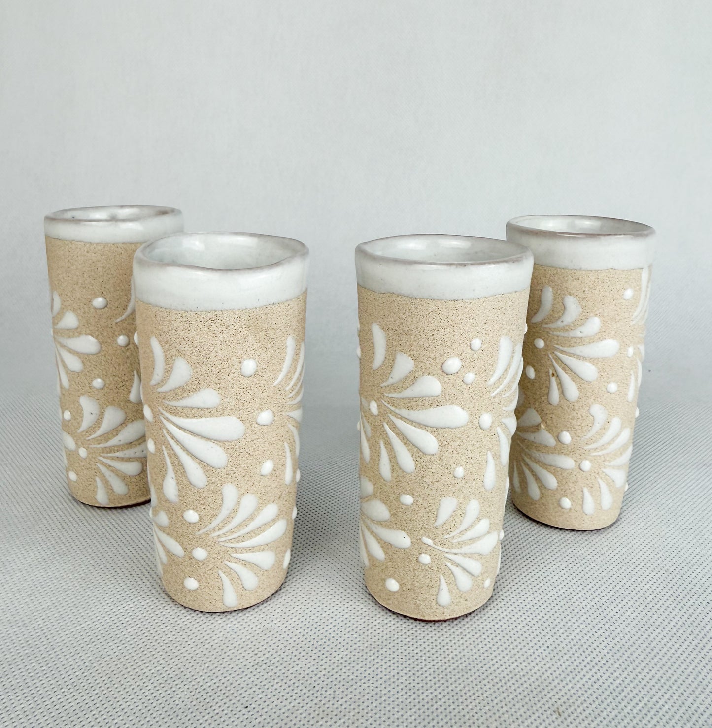 Talavera Style Tequila Shot Glass 4Pc Mexican Tequila Shot Glasses Tequileros