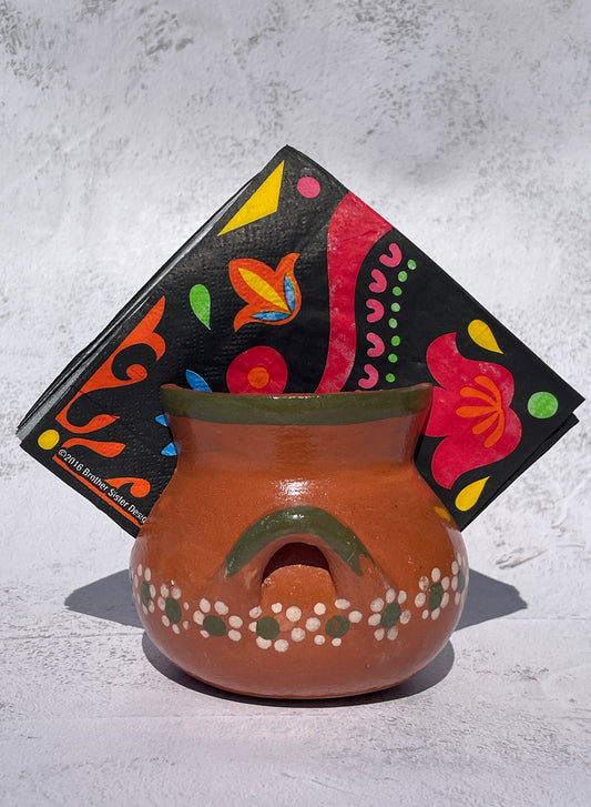 Mexican Clay Napkin Holder Servilletero de Barro Lead Free
