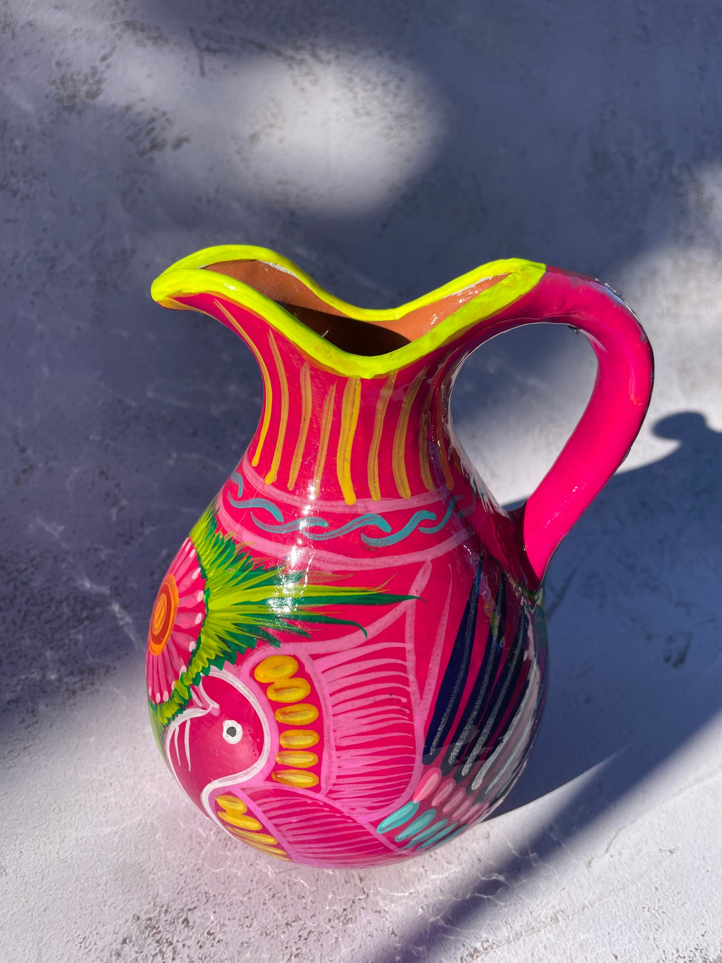 Guerrero Mexican Clay Pitcher Water Pitcher Mexican Clay Pottery Mexican Clay Art Handpainted