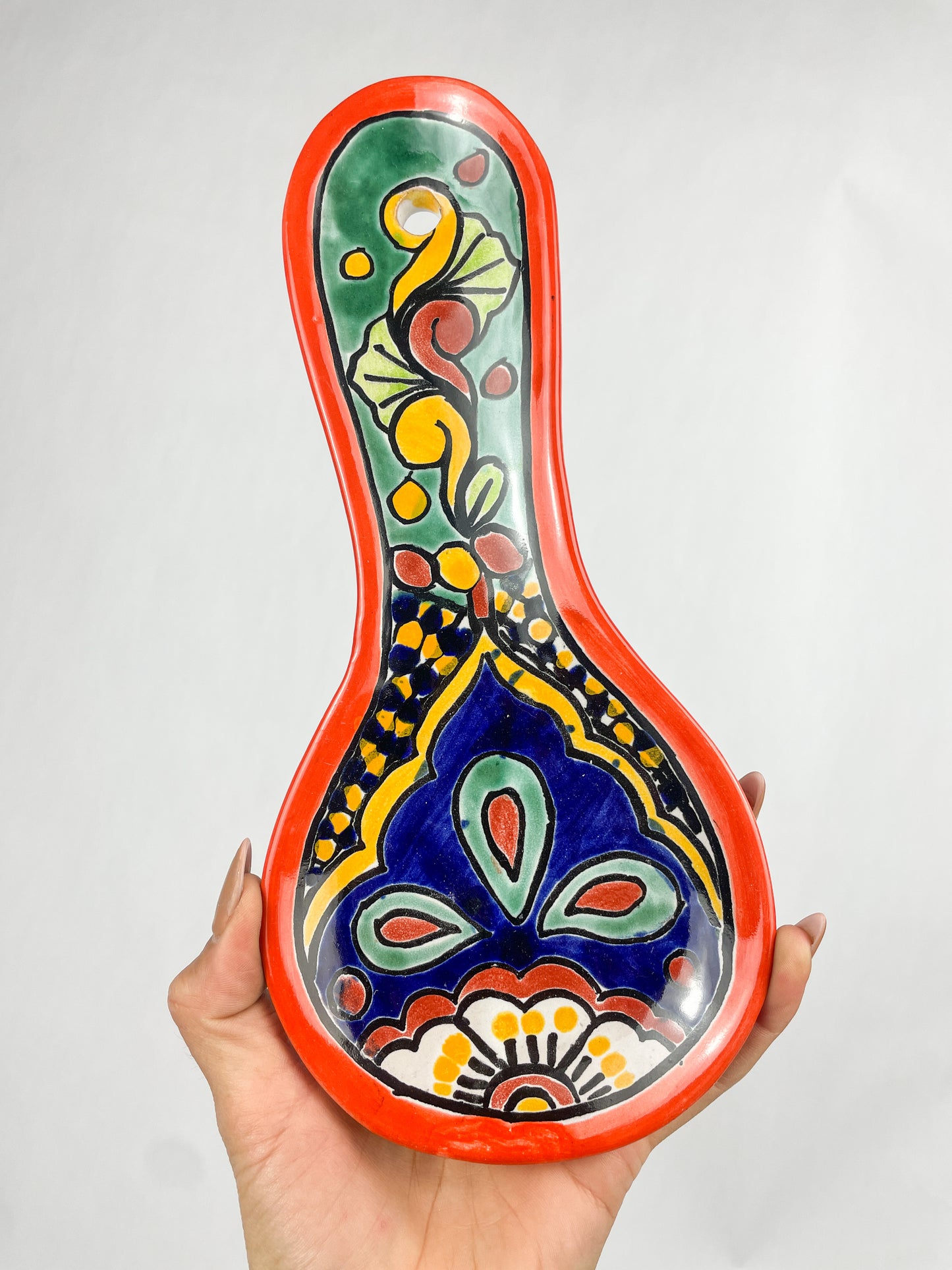 Talavera Spoon Rest 10” Multicolor Beautiful Design Hand Painted Wall Decoration Kitchen