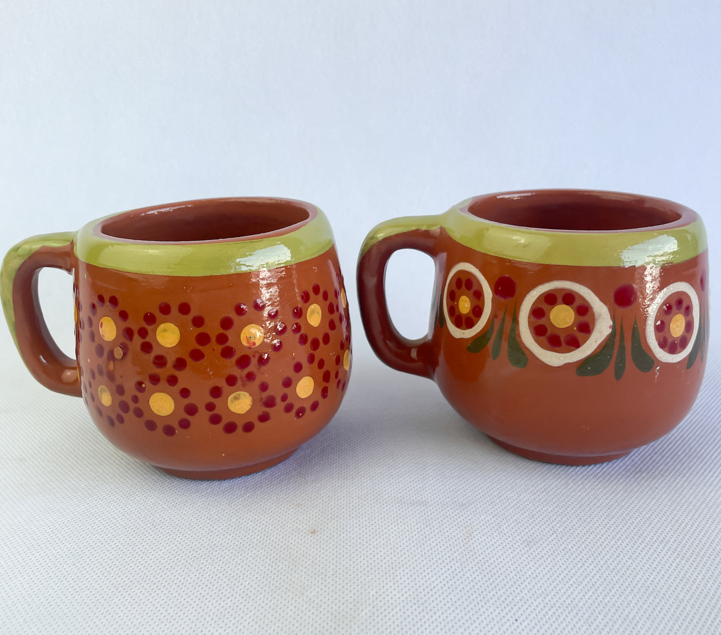 Michoacan Mexican Clay Mugs 4pc Set Mexican Cups Tazas De Barro Lead Free