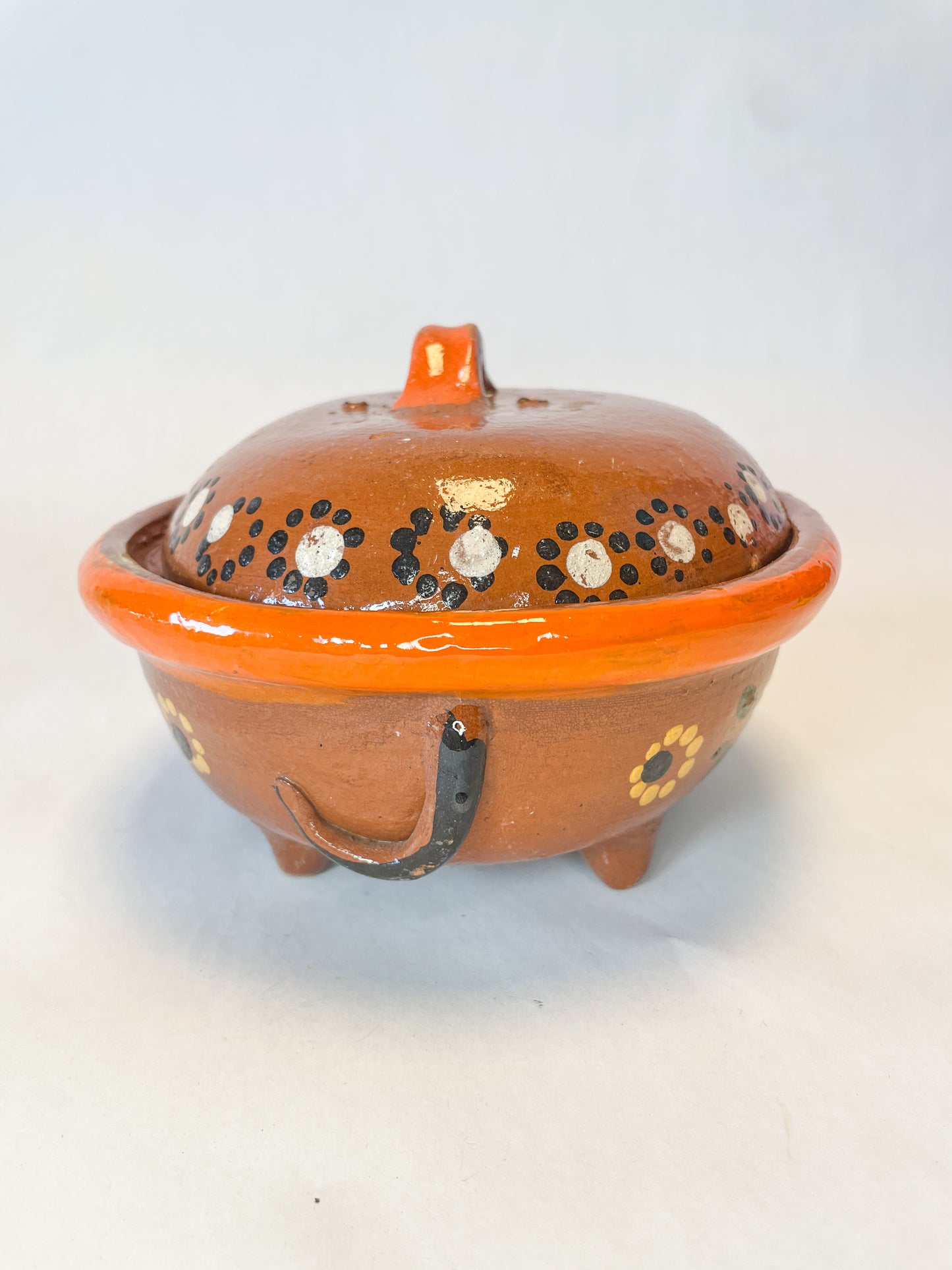 Michoacan Mexican Clay Bowl with Lid Marranito Salsera Mexican Marranitos Puerquitos