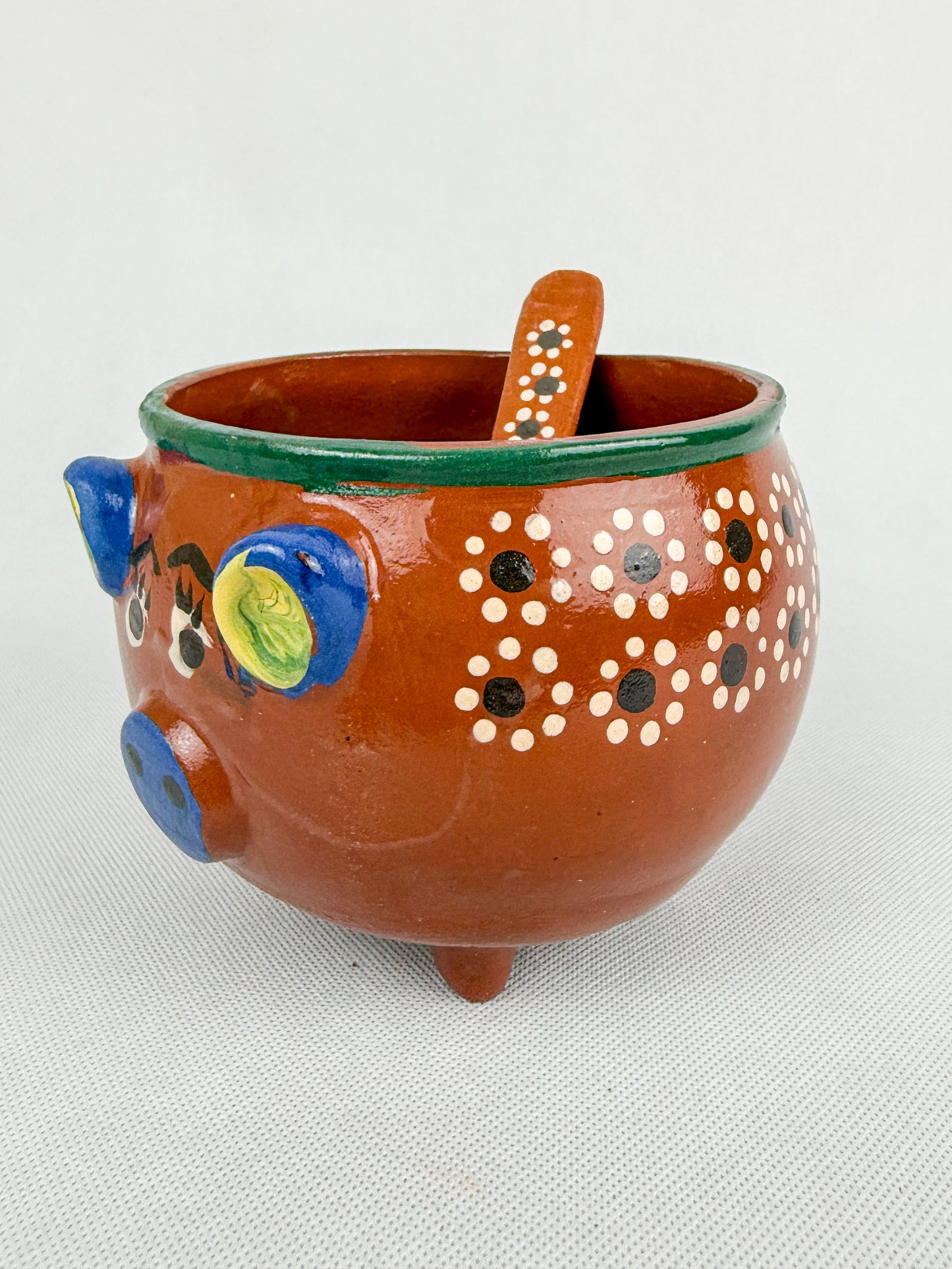 Michoacan Mexican Clay Bowl with Lid Marranito Salsera Mexican Marranitos Puerquitos