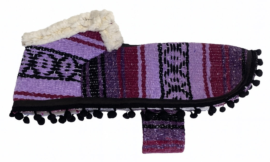 Purple Dog Poncho/Sarape with Fur – TheMexHub