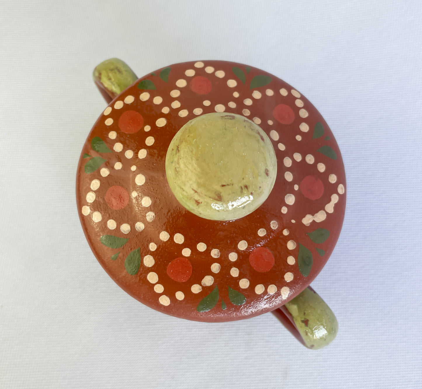 Michoacan Sugar Bowl Azucarera de Barro Hand Painted Mexican Pottery Canisters Artesanias de Barro Azucarera