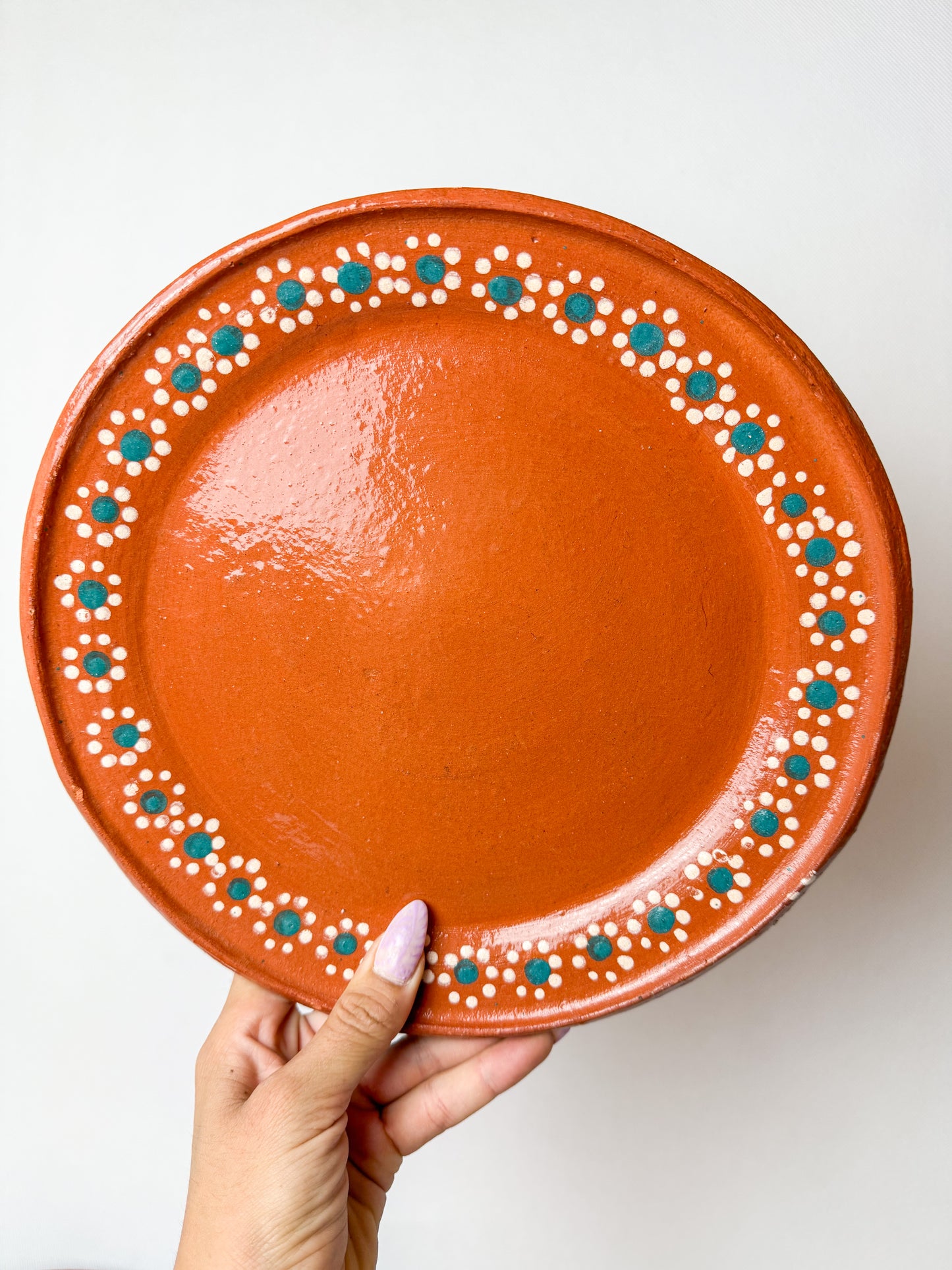 Mexican Clay Plates Set of 4 Round Mexican Clay Dinner Plates Mexican Plates Plato Barro Trinche Lead Free Traditional Mexican Plates