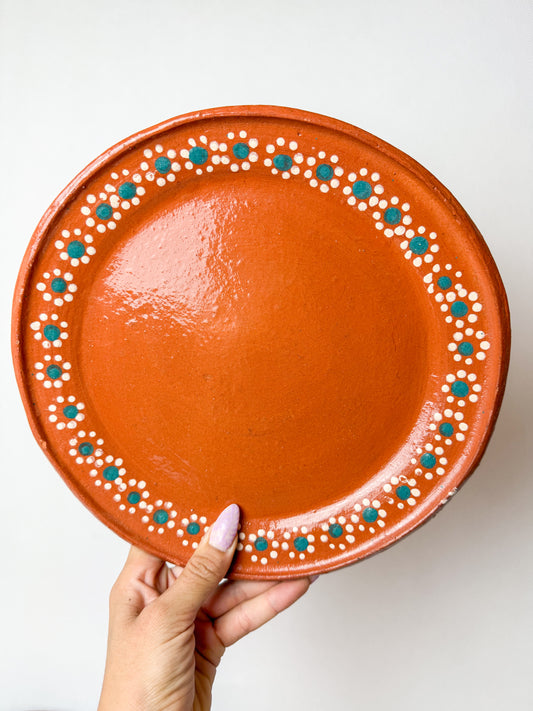 Mexican Clay Dinner Plates Set Round Mexican Plates