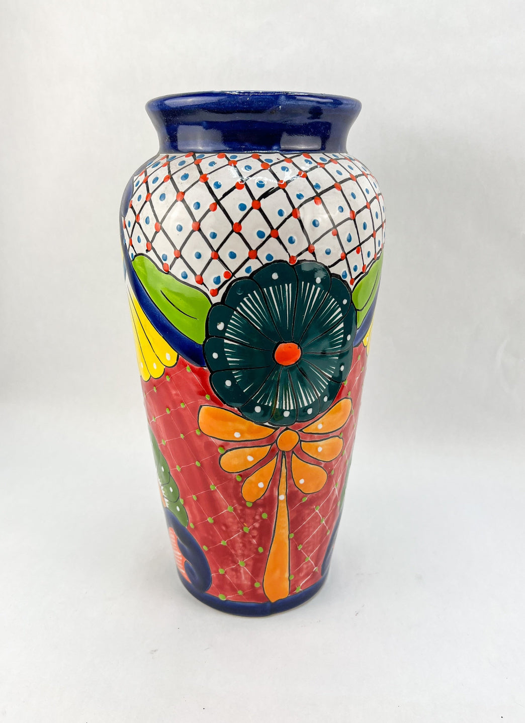 Talavera Flower Vase 15 Inch Large Flower Vase Mexican Vase Tall Flower Vase Centerpiece