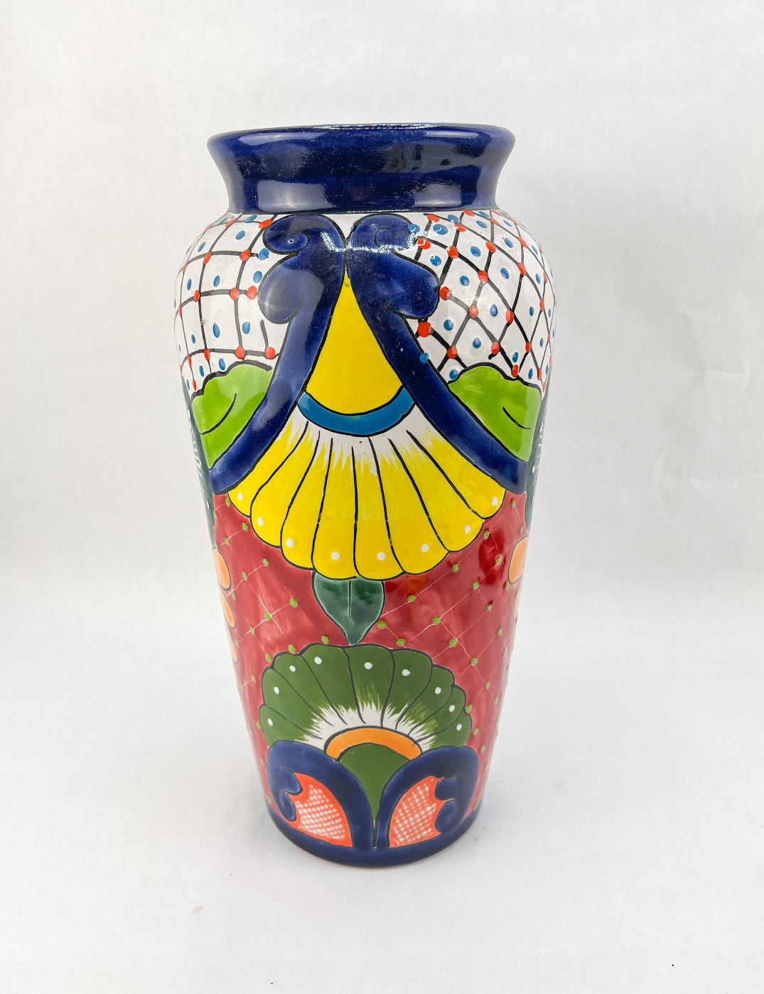 Talavera Flower Vase 15 Inch Large Flower Vase Mexican Vase Tall Flower Vase Centerpiece