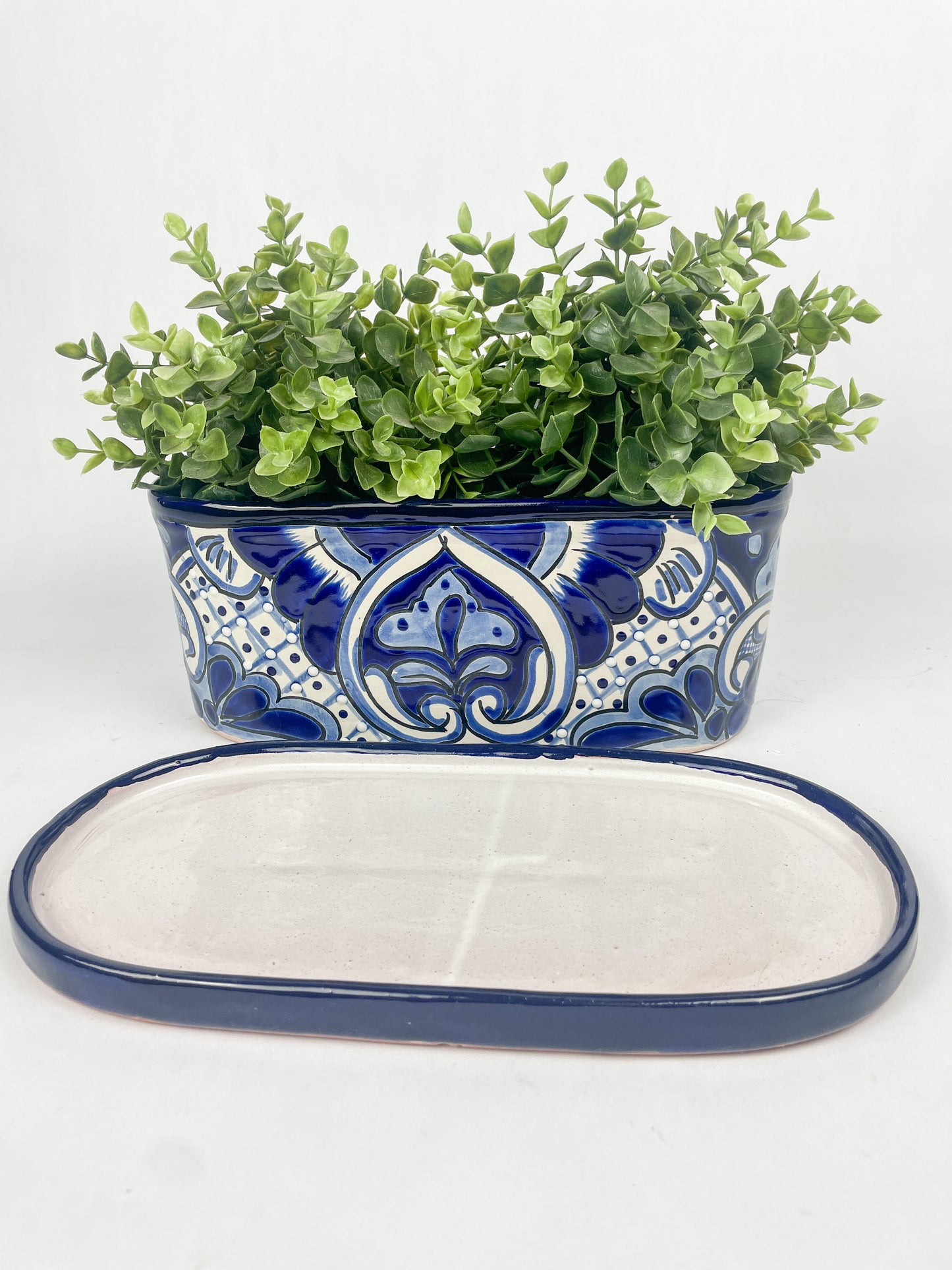 Mexican Talavera Oval Planter 9 1/2 Inches Talavera Pottery