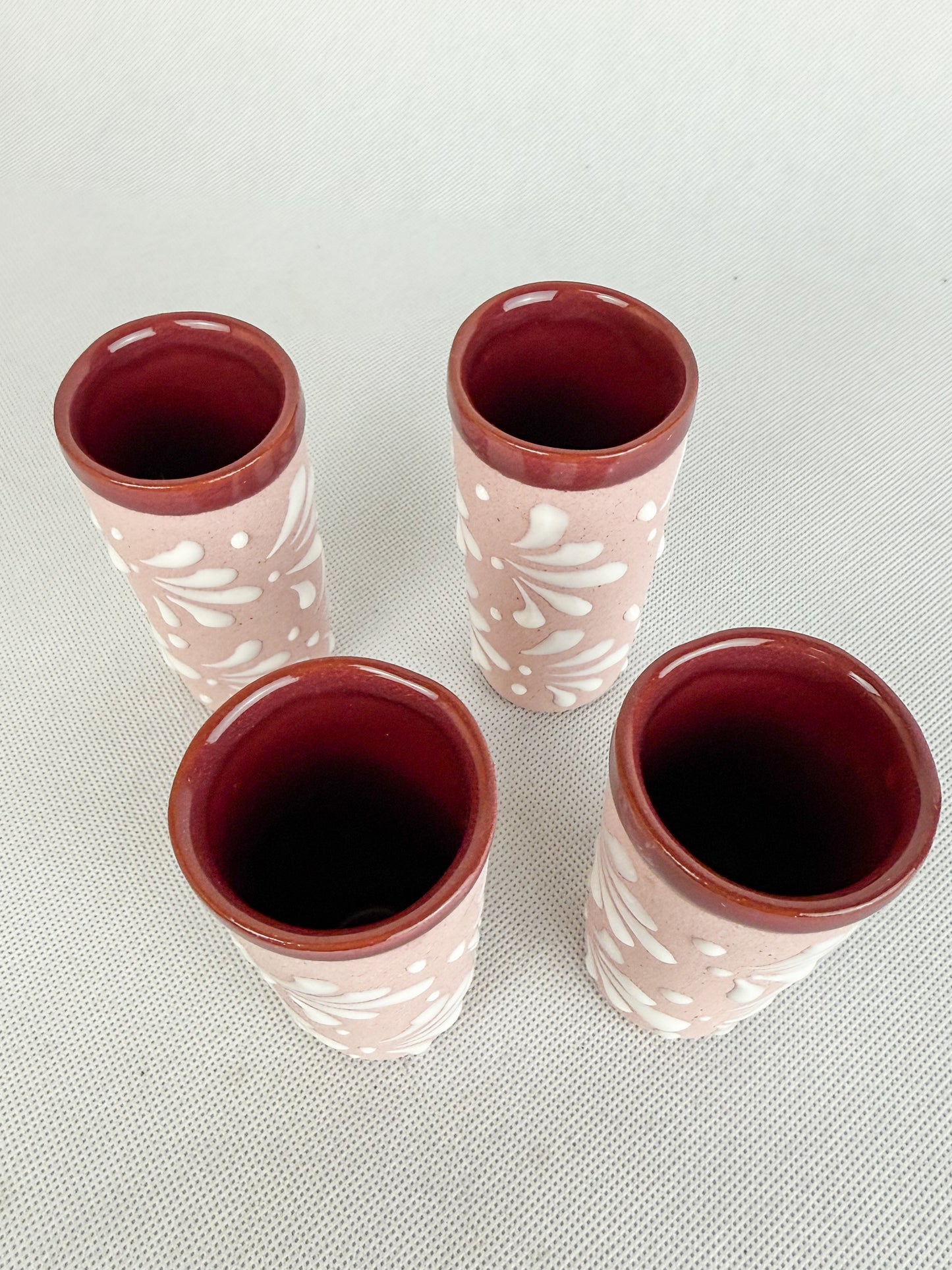 Talavera Style Tequila Shot Glass 4Pc Mexican Tequila Shot Glasses Tequileros