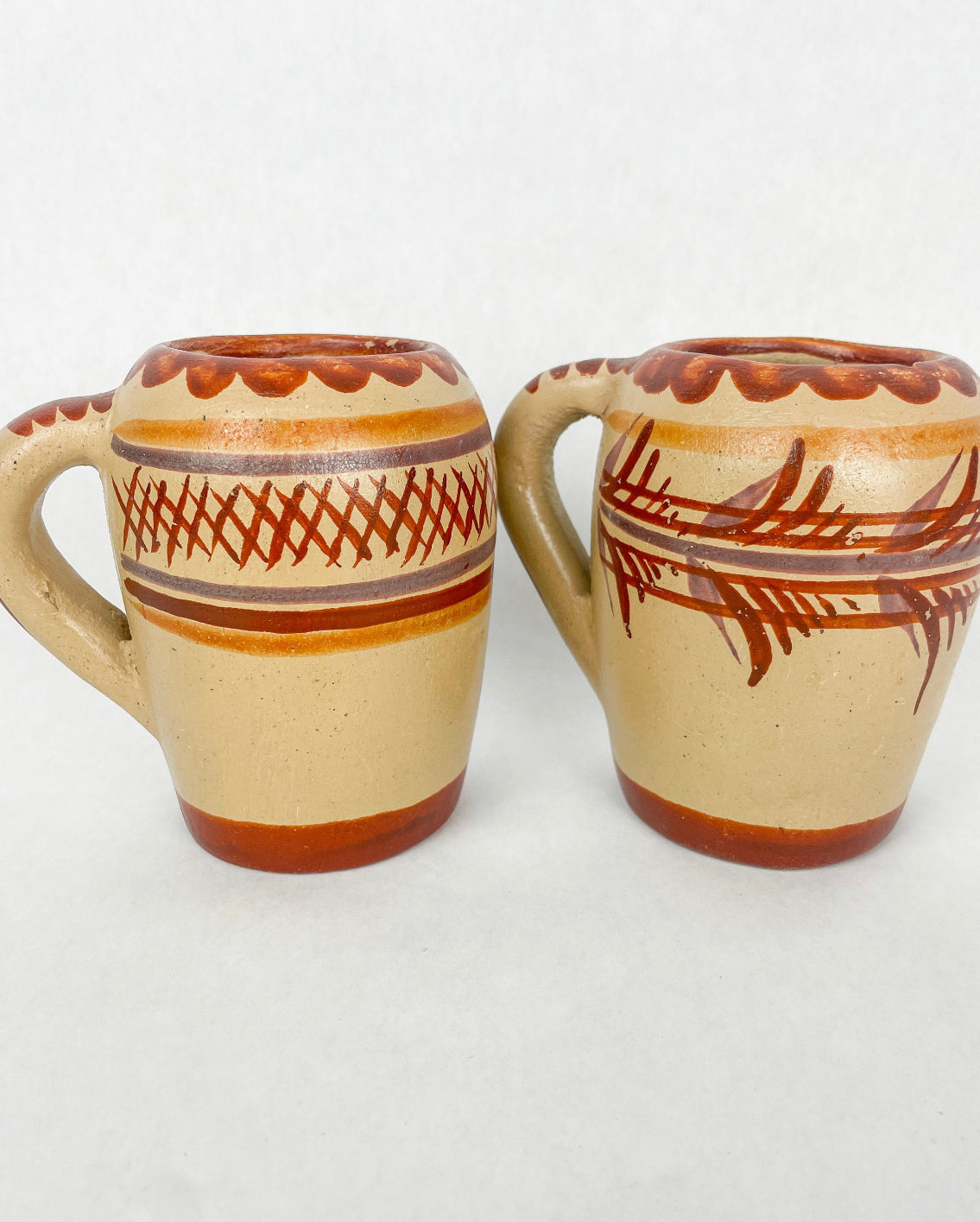 Jalisco Clay Cups Mexican Clay Cups Set of 2 Mexican Mugs Taza de Barro Jarritos De Barro
