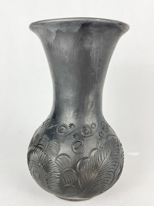 Oaxaca Black Pottery Vase Barro Negro