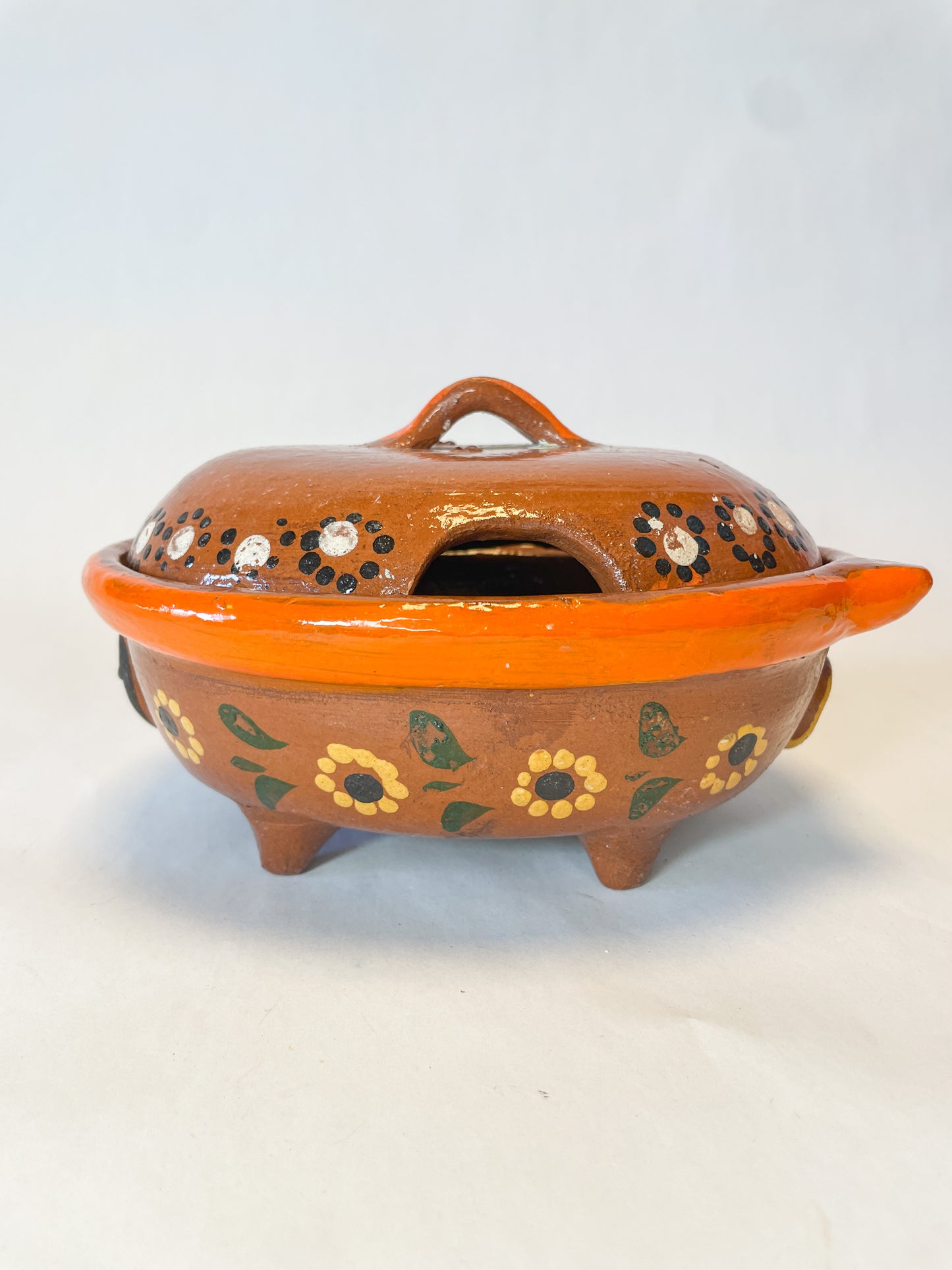 Michoacan Mexican Clay Bowl with Lid Marranito Salsera Mexican Marranitos Puerquitos
