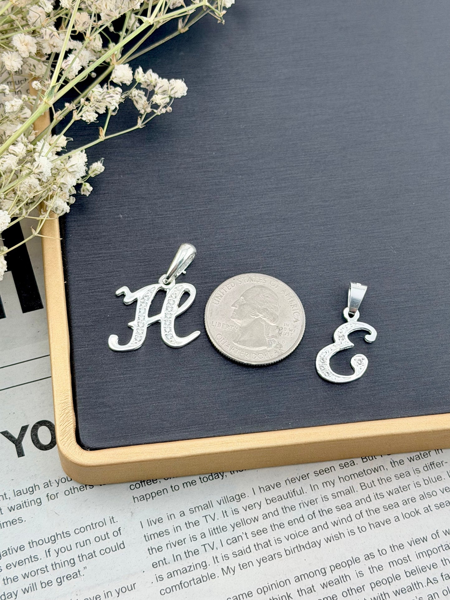 Sterling Silver 925 Letter Pendant - Dijes de Letras Plata