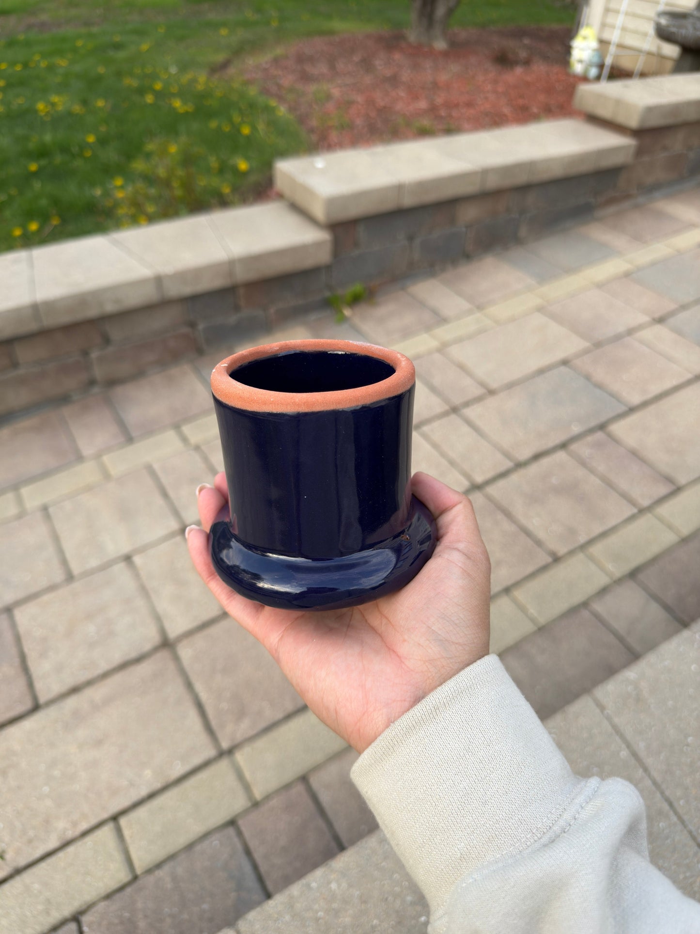 Clay Pitcher Talavera Style Gray/Blue - Jarra Vasito Barro