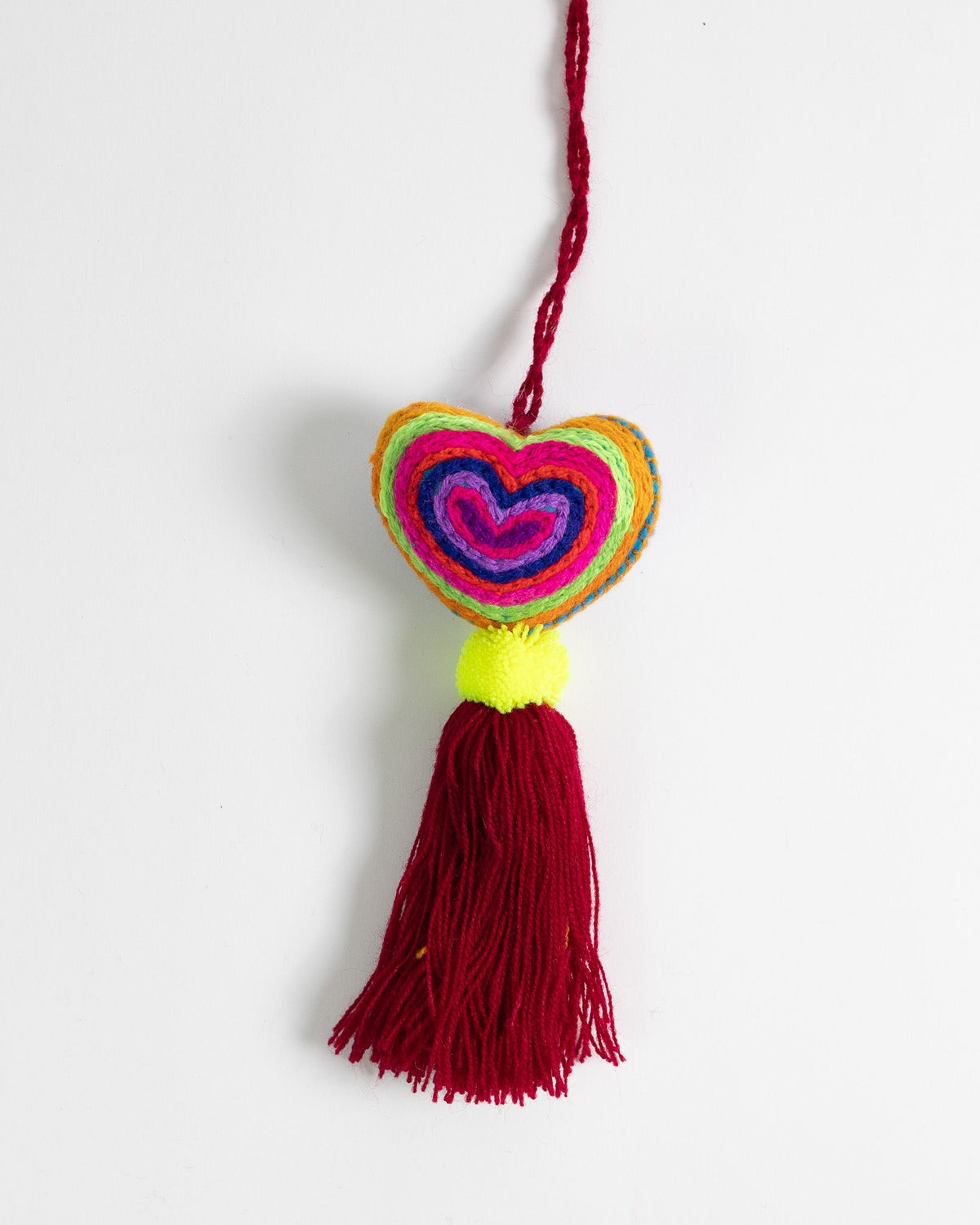 Neon Heart Tassel Bag Charm