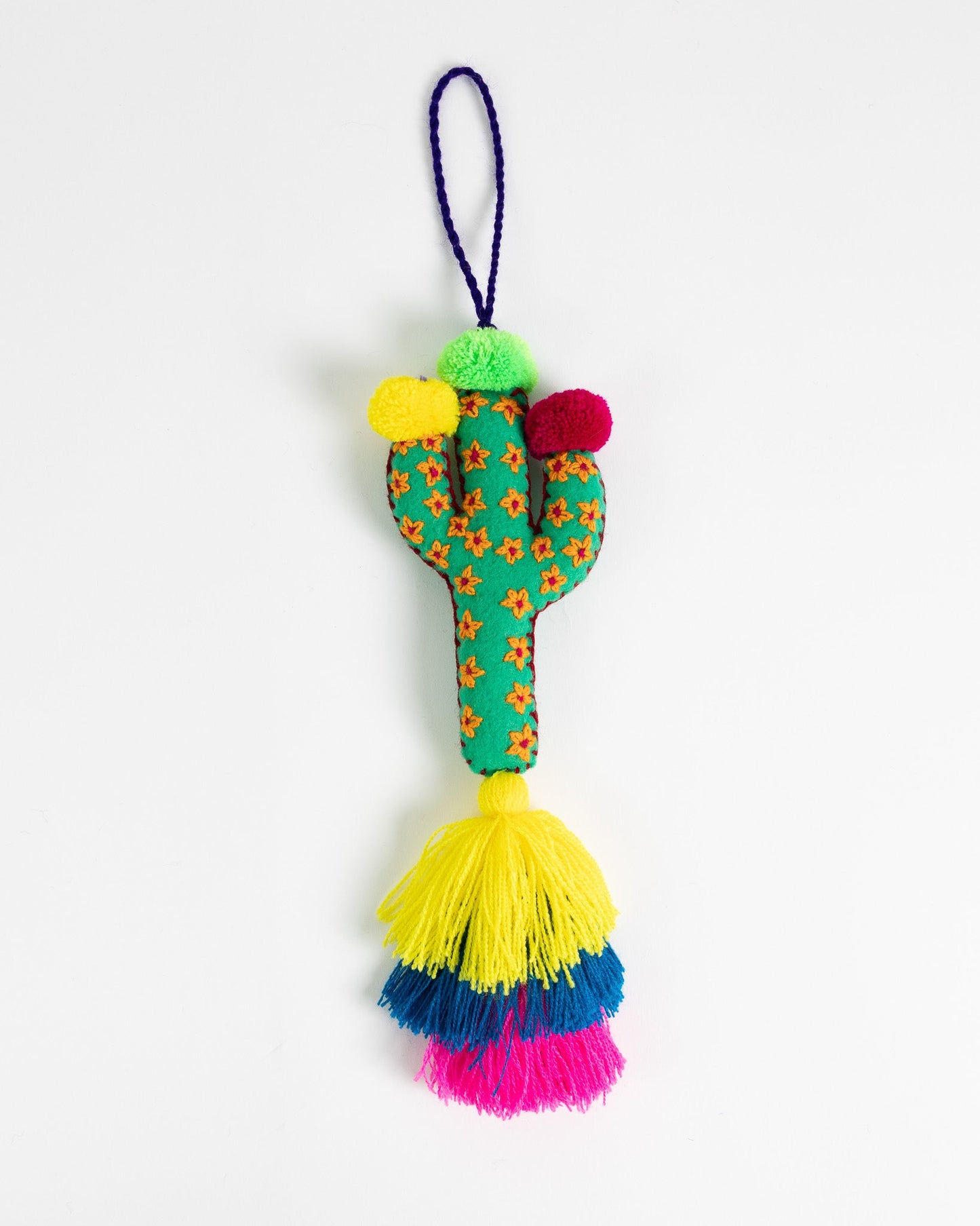 Large Saguaro Cactus Tassel Bag Charm