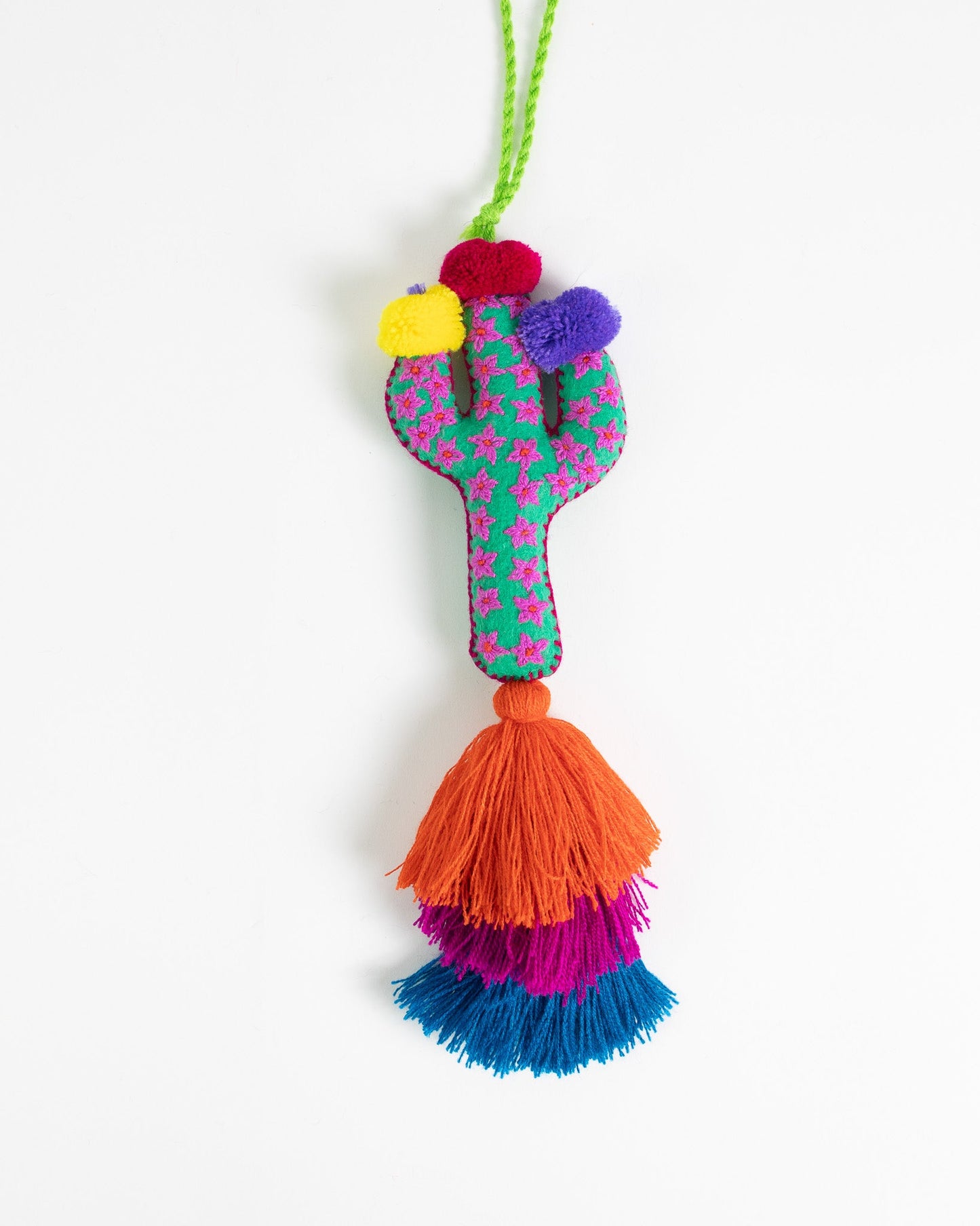Large Saguaro Cactus Tassel Bag Charm