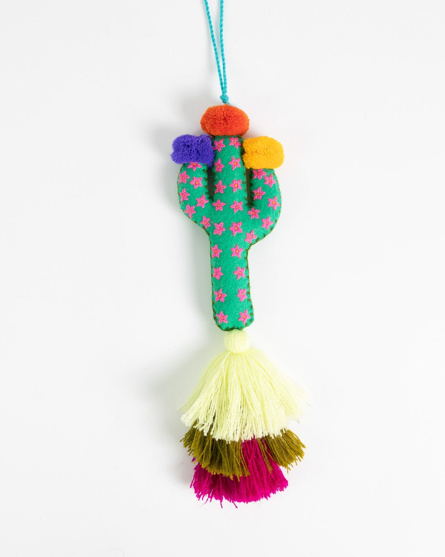 Large Saguaro Cactus Tassel Bag Charm