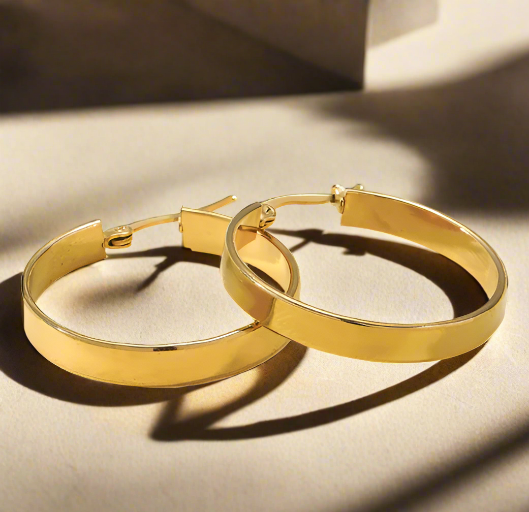 Esa Chica Hoops Gold Plated - Aretes Argolla