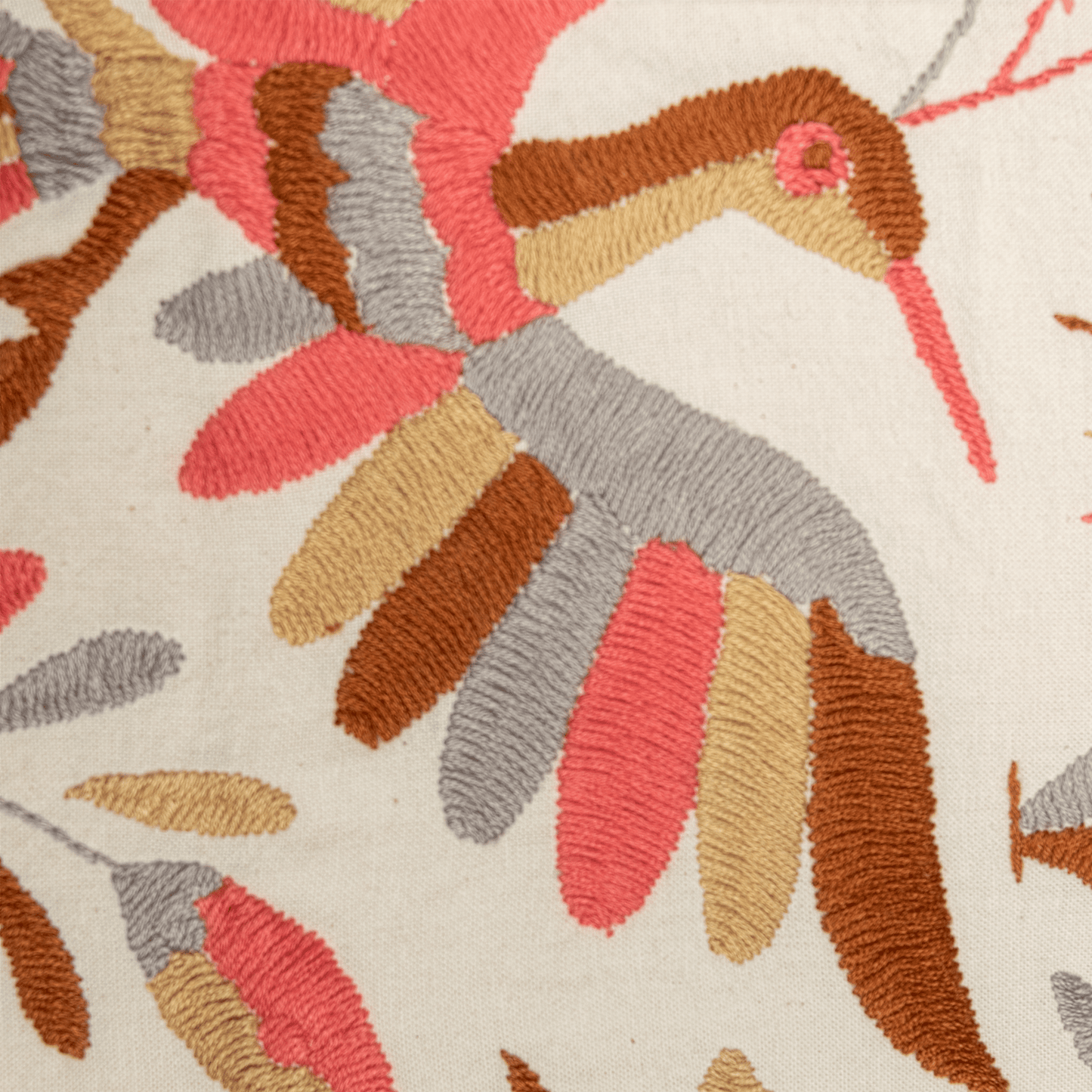 Mexican Handwoven Otomi Pink Nature Cushion Cover - Almohada Otomi