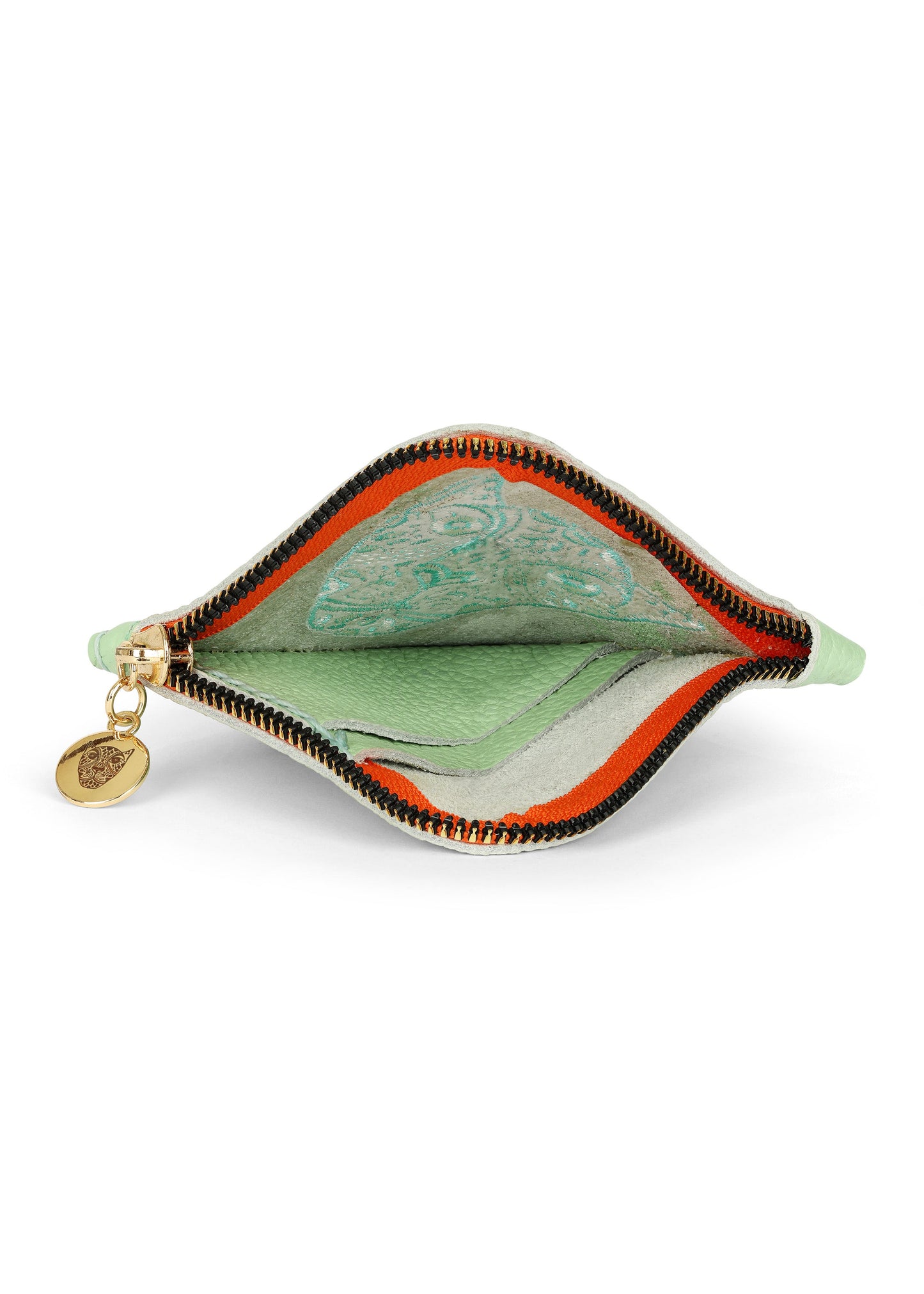 JAGUAR EMBROIDERED ZIP AROUND WALLET // MINT