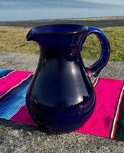 Pure Cobalt Glass Pitcher – Juice, Margaritas, Water, Lemonade (84 oz)