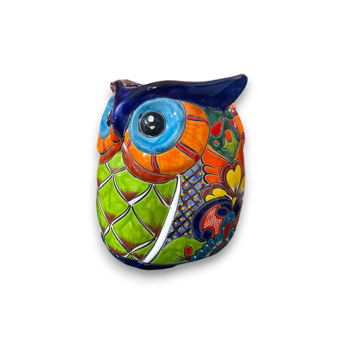 Extra Large Talavera Owl Planter | Hand-Painted Mexican Décor