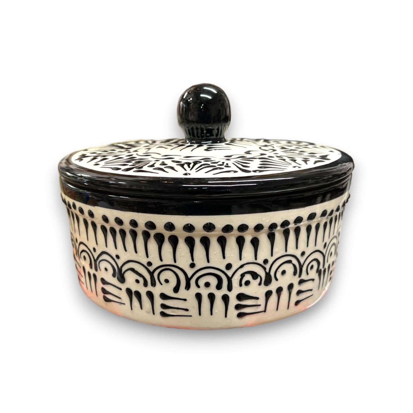 Black Talavera Tortilla Warmer - Tortillero Negro