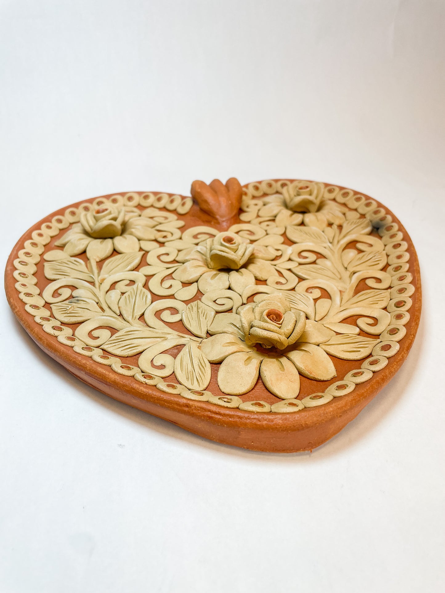 Oaxaca Wall Heart 9 INCHES Corazon de Barro Bordado De Pared