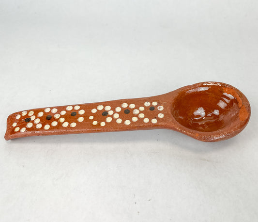 Michoacan Large Cuchara de Barro Red Clay Spoon Mexican Spoon Terracotta Spoon