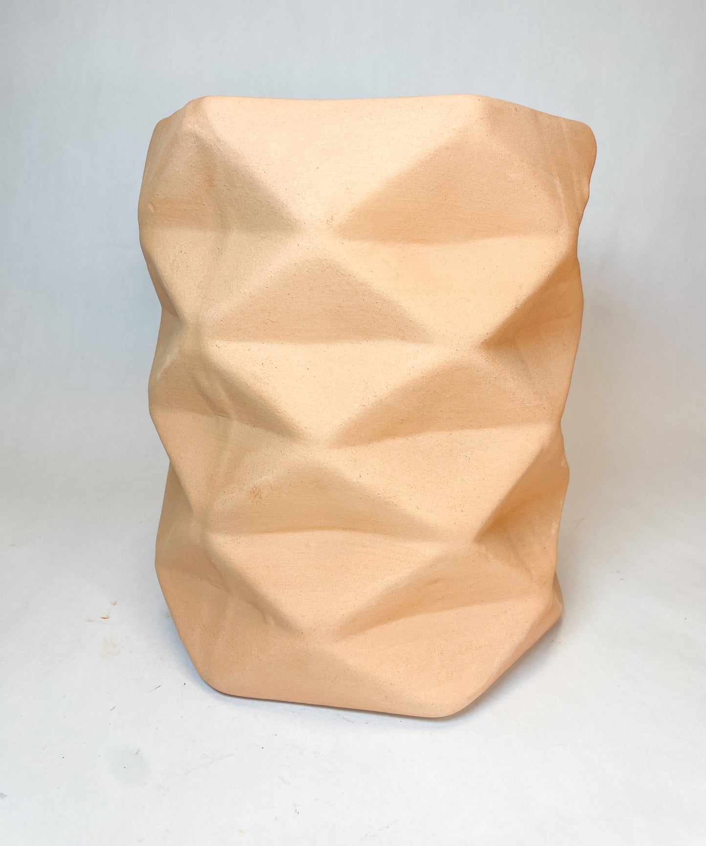 Terracotta Geometric Planter 8 Inches Flower Vase Terracotta Vase