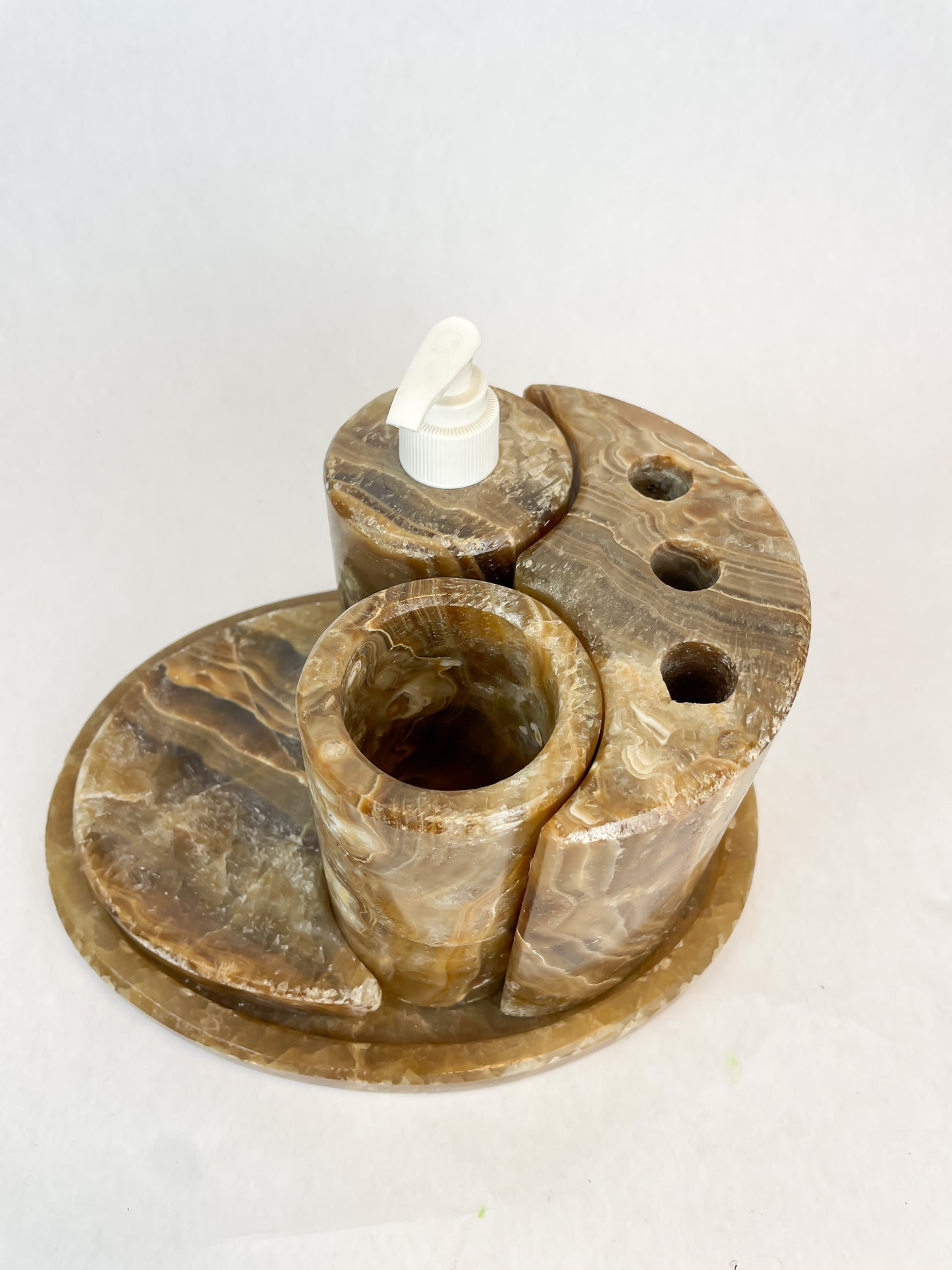 Onyx Stone Bath Accessories Set 5 Pcs