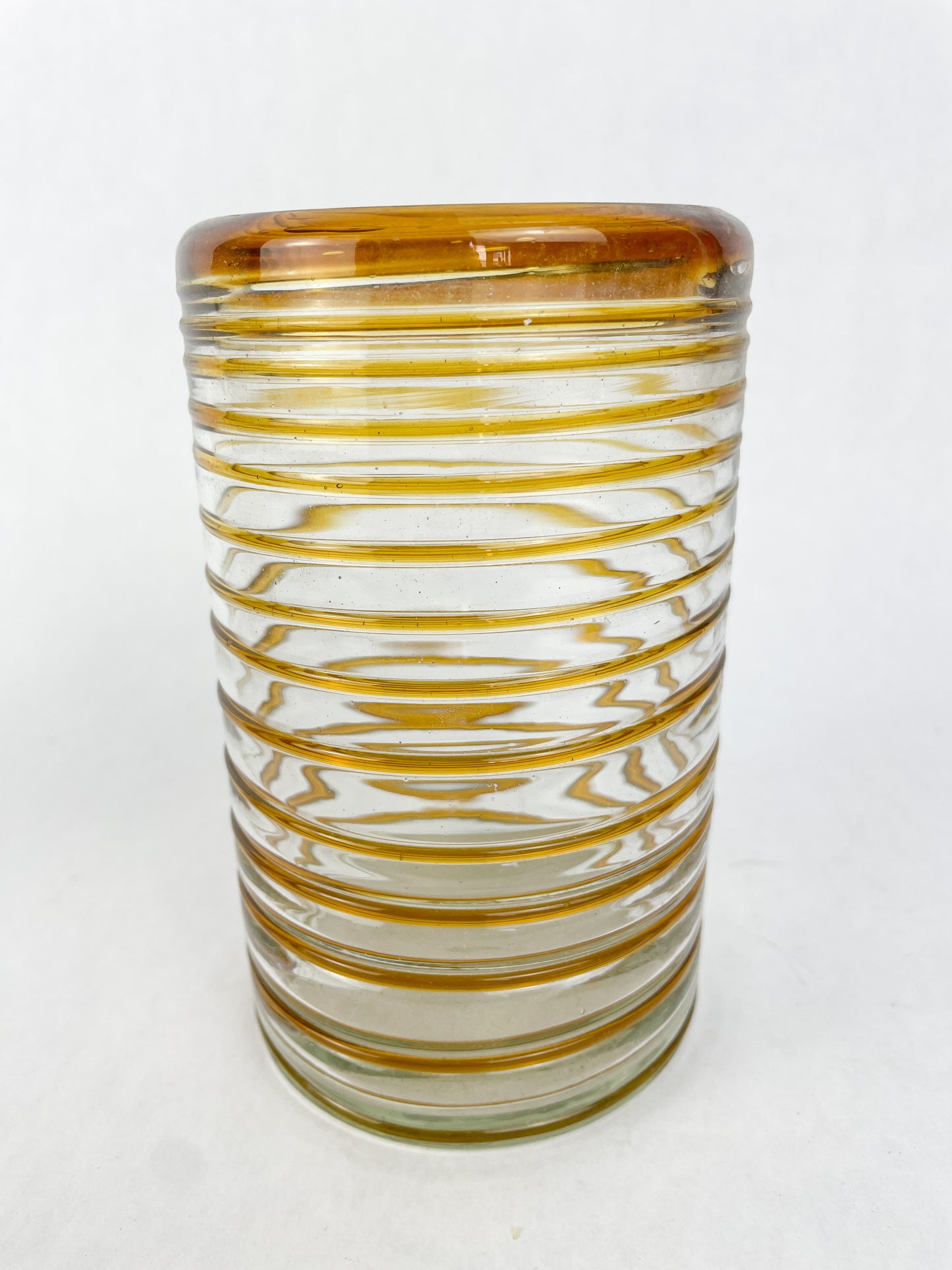 Mexican Glass 16oz Tumbler Ambar Hanblown Set 2 Pc 4Pc Set