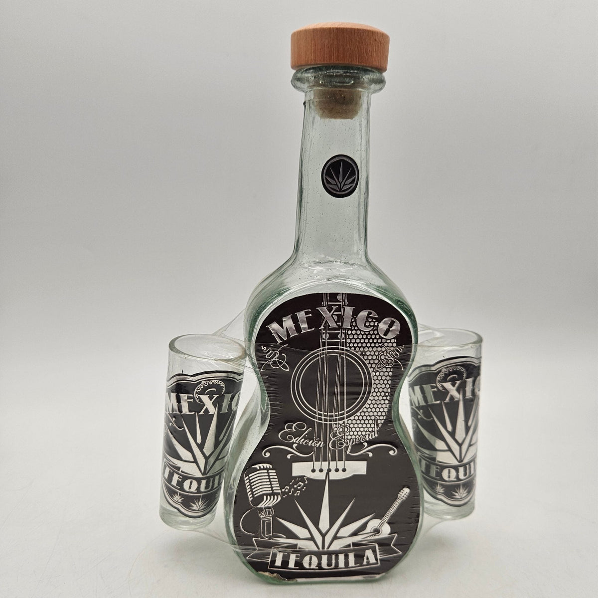 Mexican Tequila Decanter Set | Guitar Design with Shot Glasses