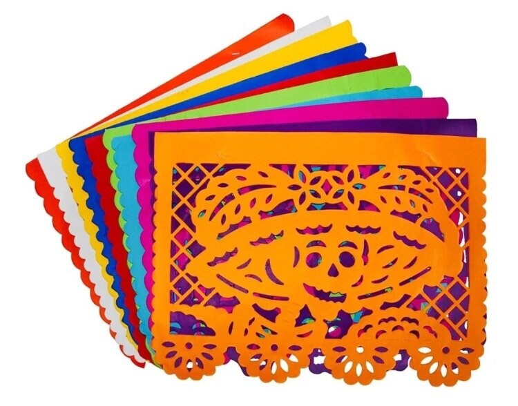 Handmade Papel Picado – Día de Muertos Set of 10